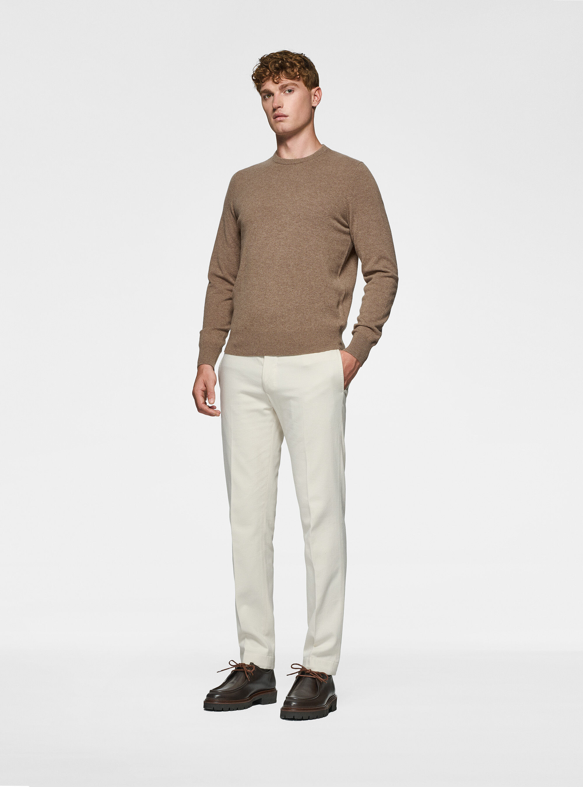 Maglia girocollo in lambswool e cashmere, FANGO