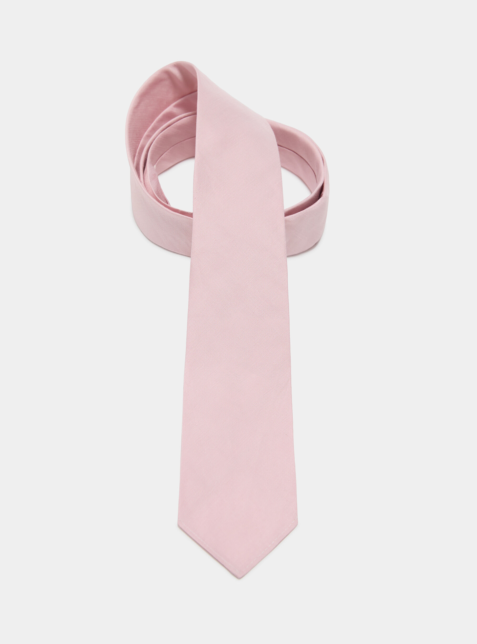 Cravatta in seta e lino, 0441C ROSA SCURO