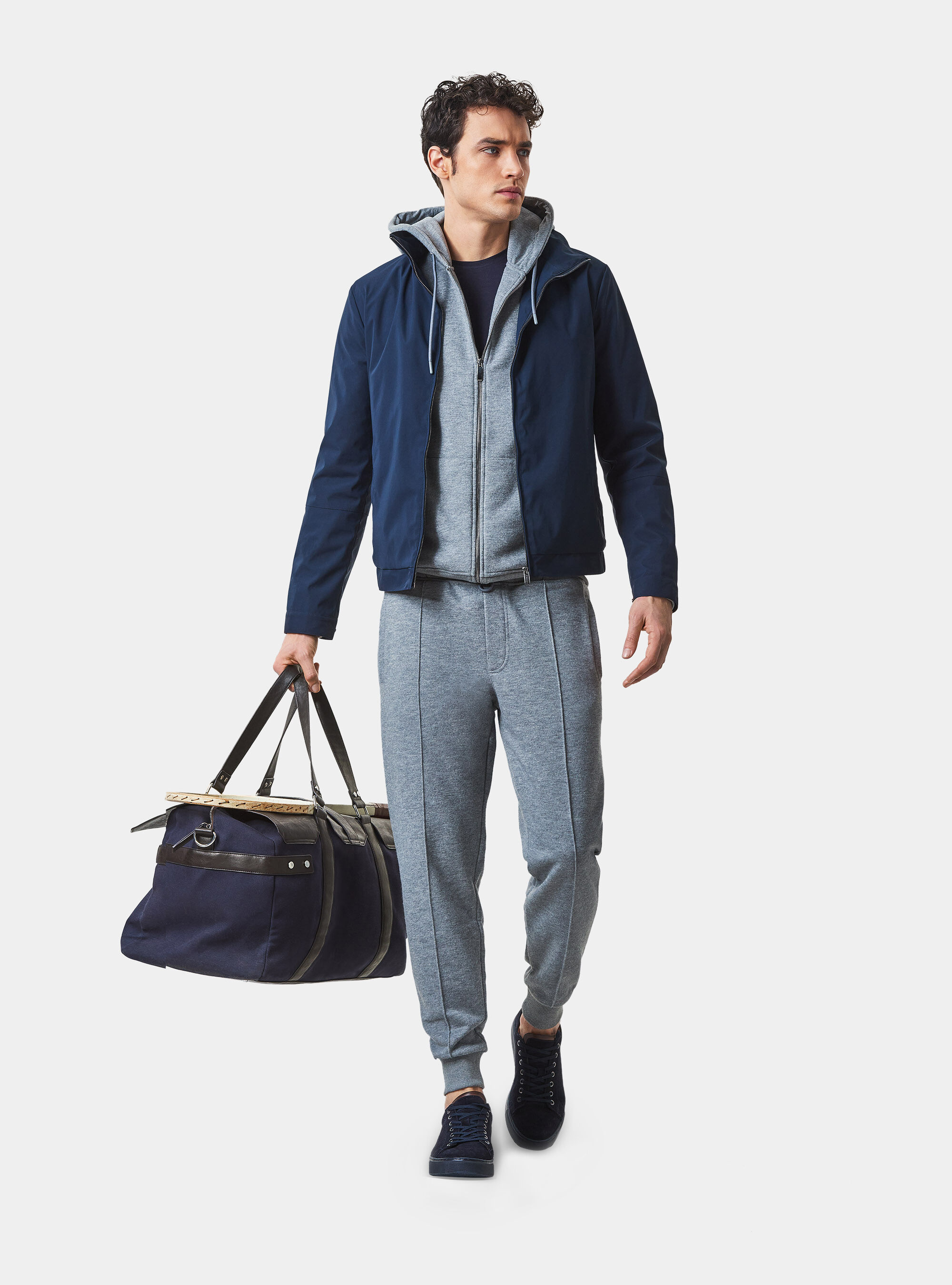 Chaqueta de sudadera con capucha y bolsillos, GRIS MARENGO