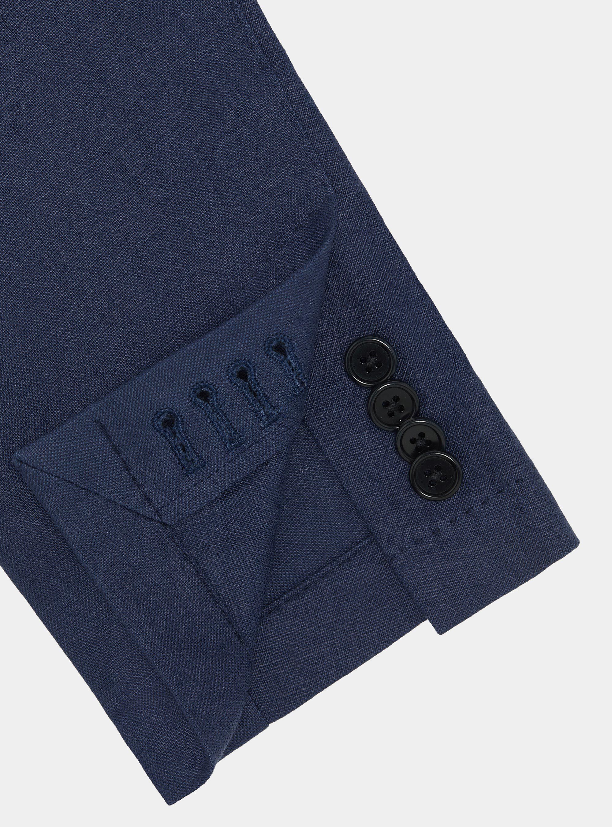 Pure linen suit blazer, BLUE
