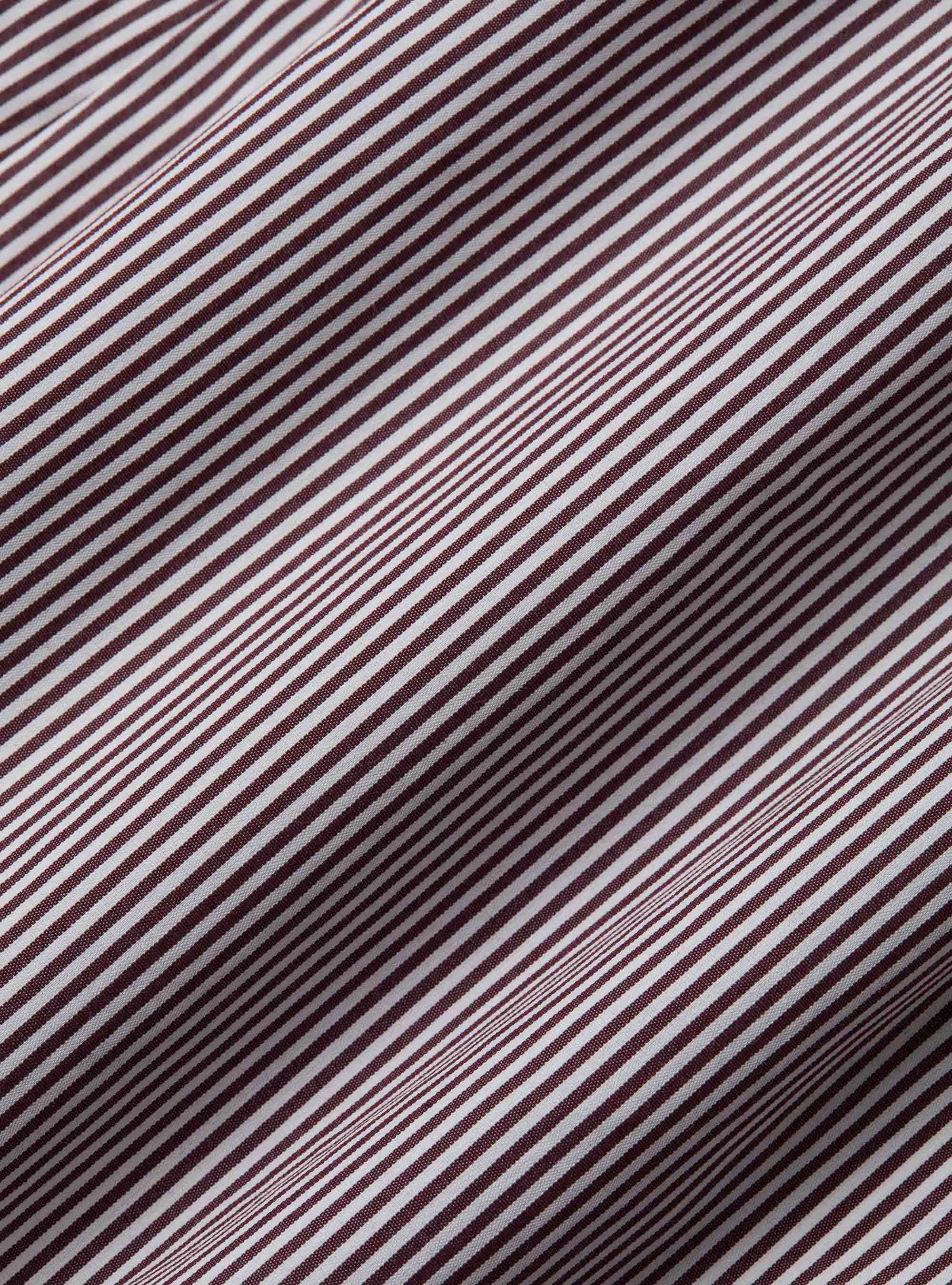 Camisa de rayas de popel&iacute;n de algod&oacute;n el&aacute;stico, BURDEOS