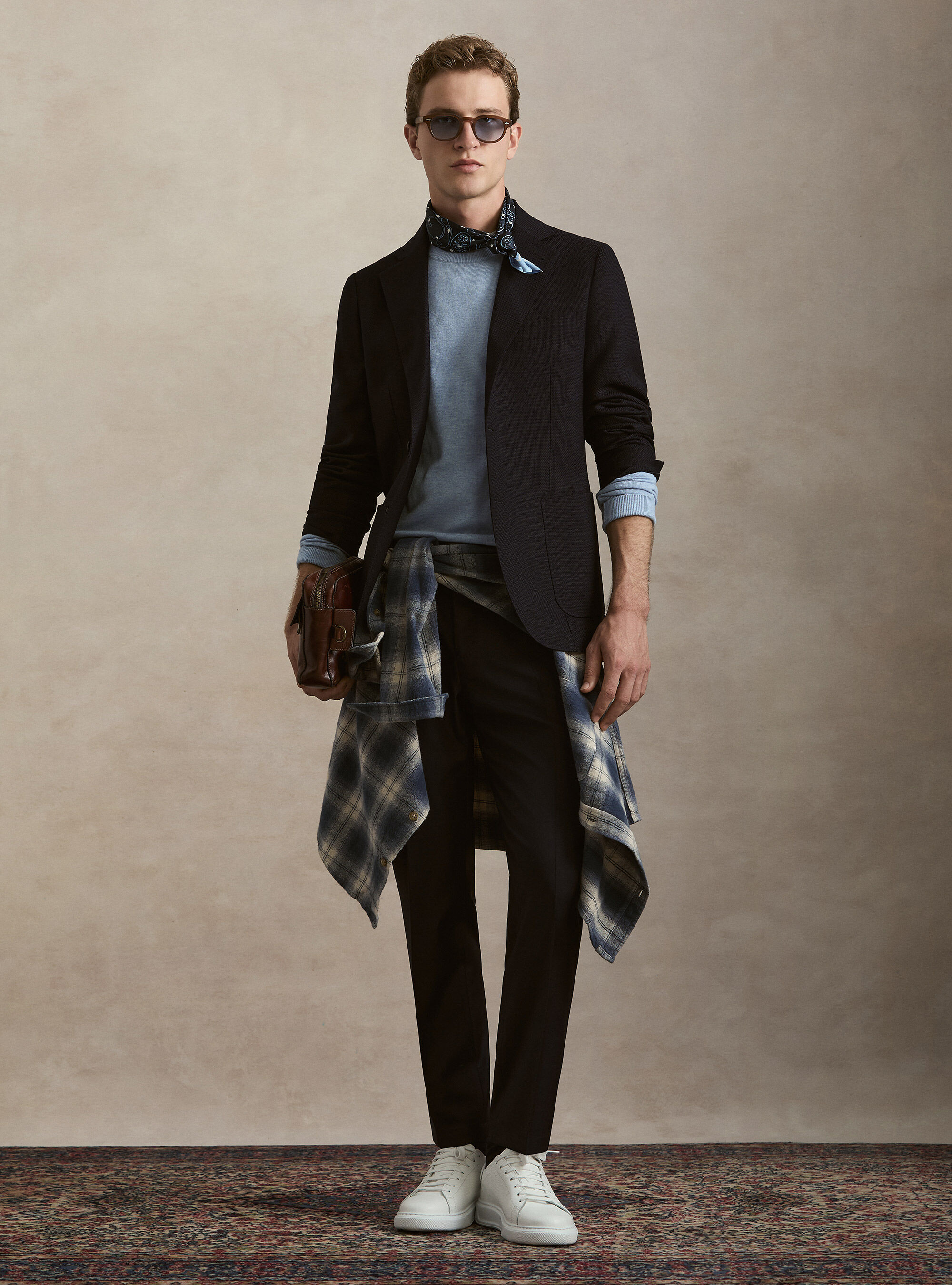 Americana de lana hopsack
