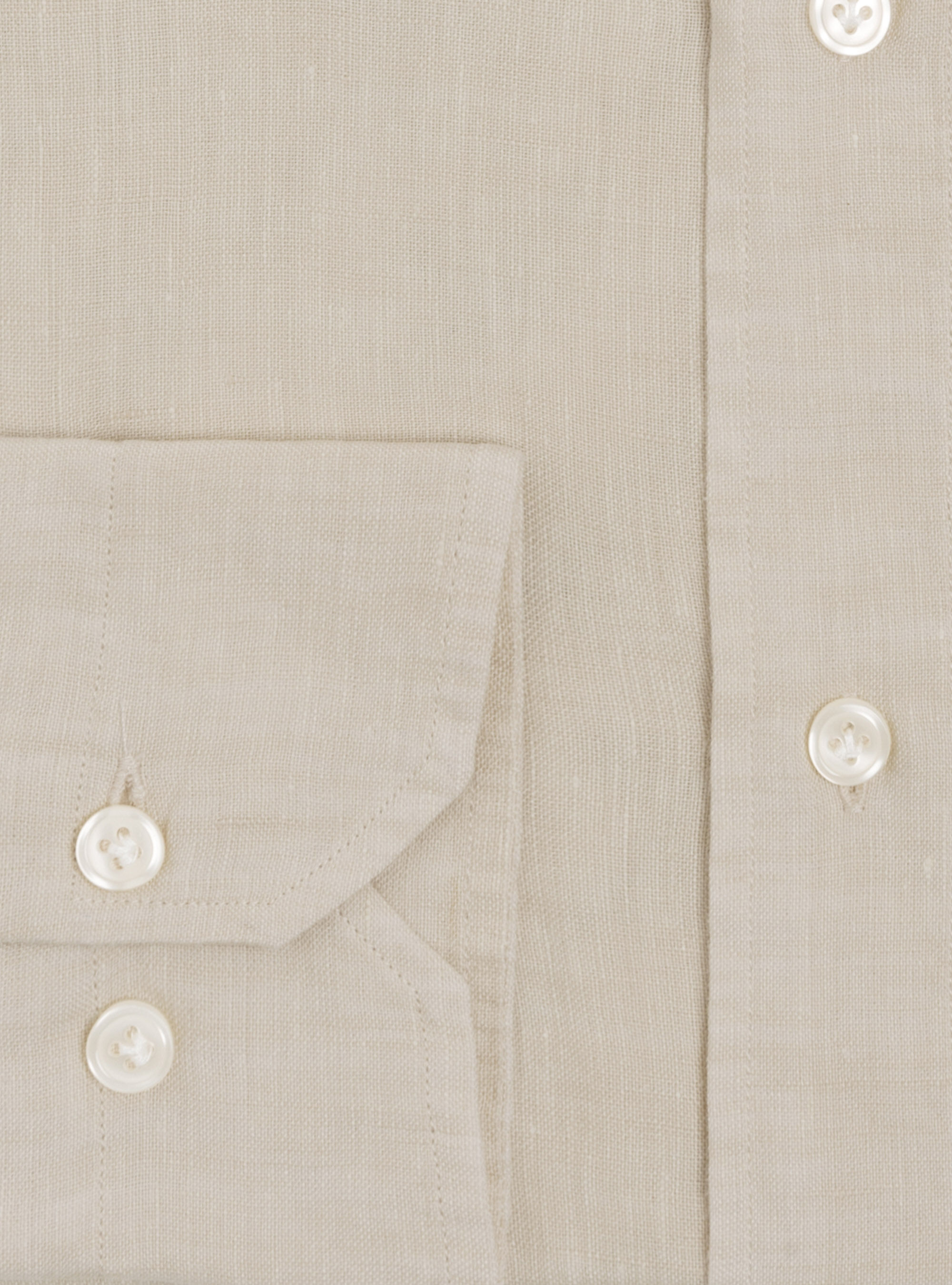 Camicia collo francese in lino, SABBIA