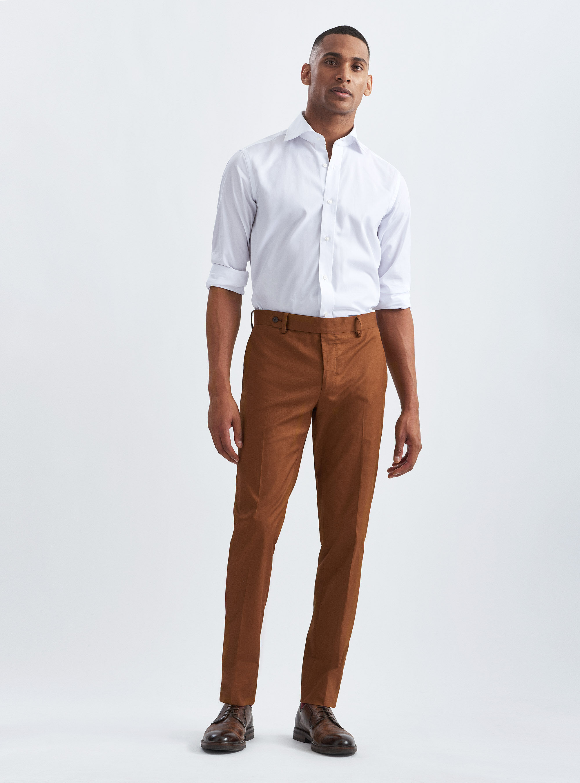 Armoured stretch cotton suit trousers