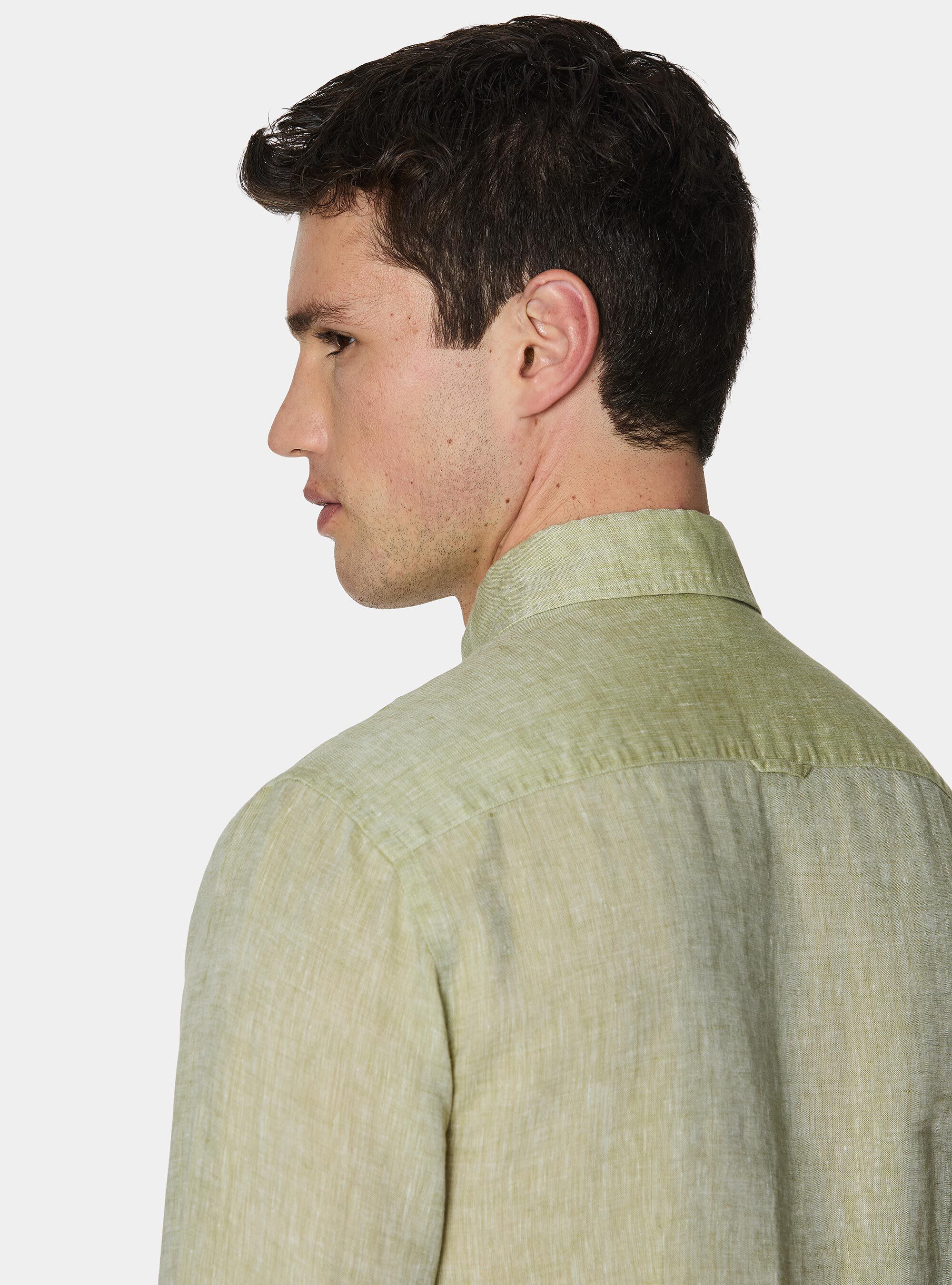 Pure linen shirt, VERDE PISTACCHIO 0616C