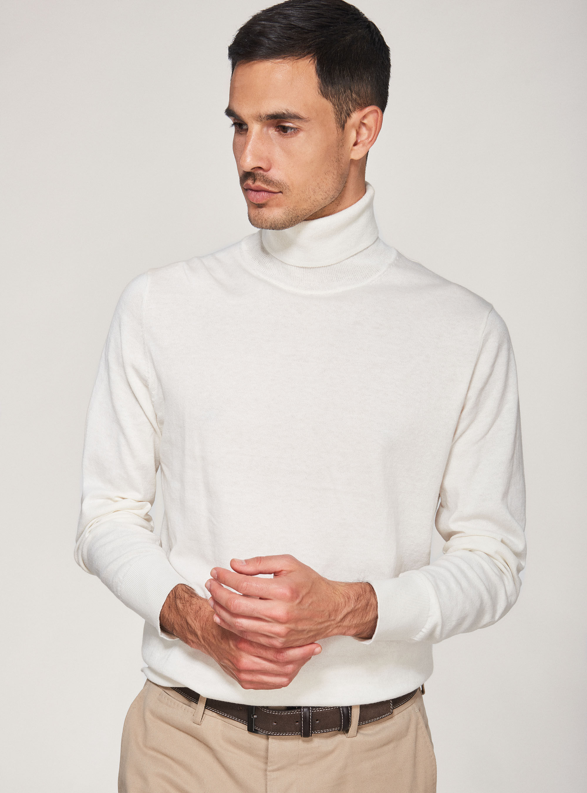 Silk ribbed turtleneck sale