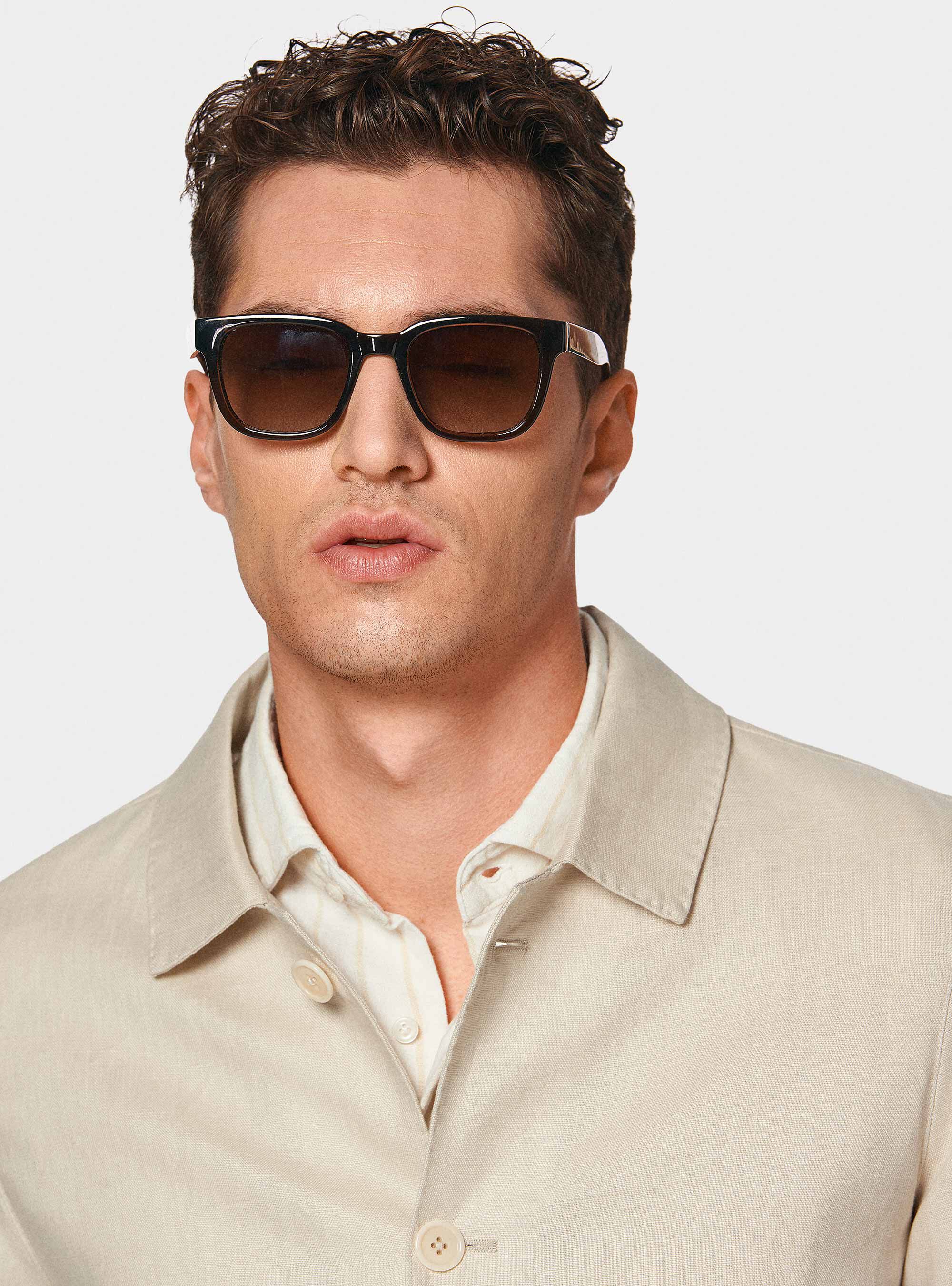 Pure linen shirt blazer, ECRU