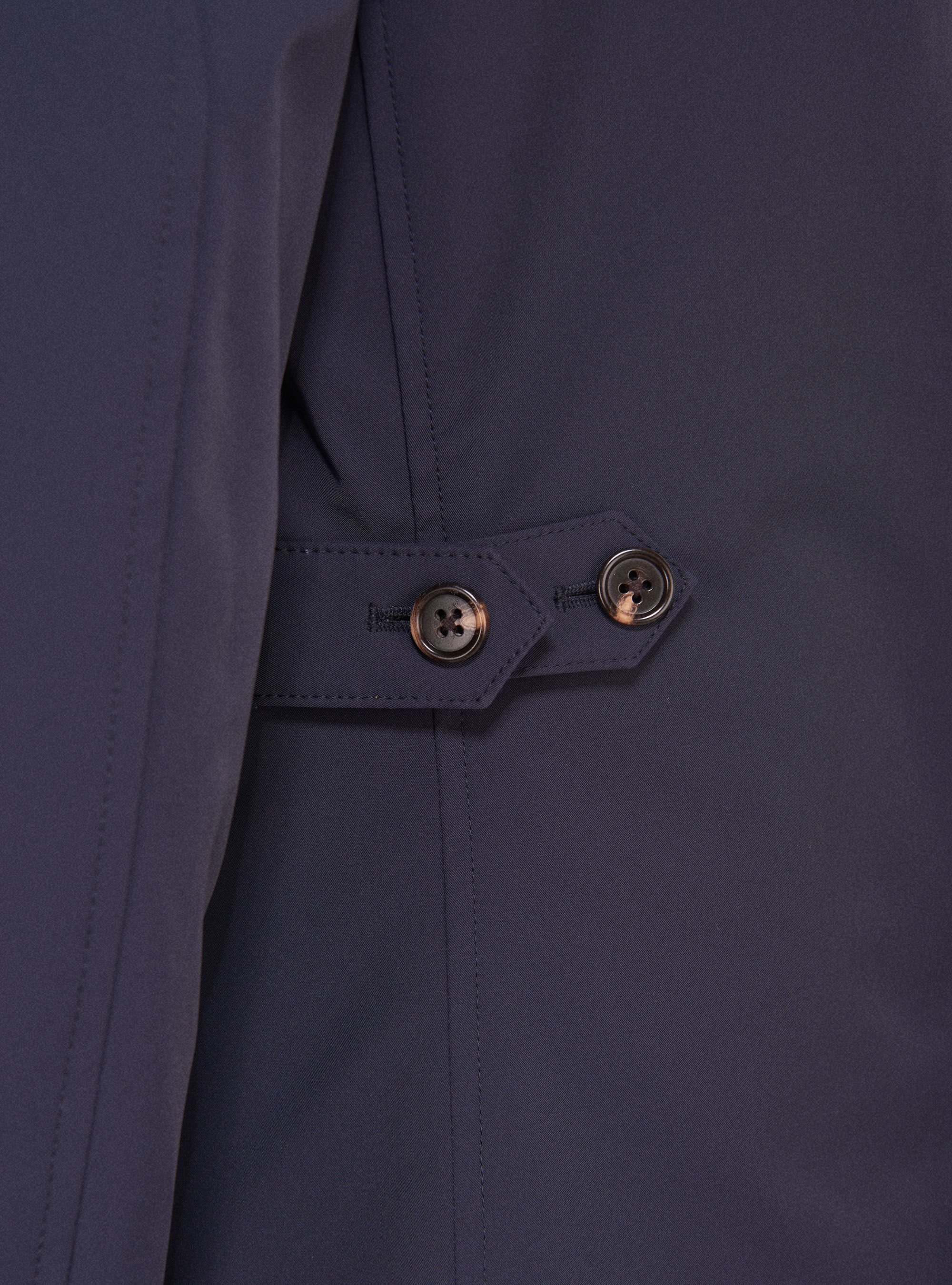 Imperm&eacute;ables &agrave; simple boutonnage en tissu technique, BLEU MARINE