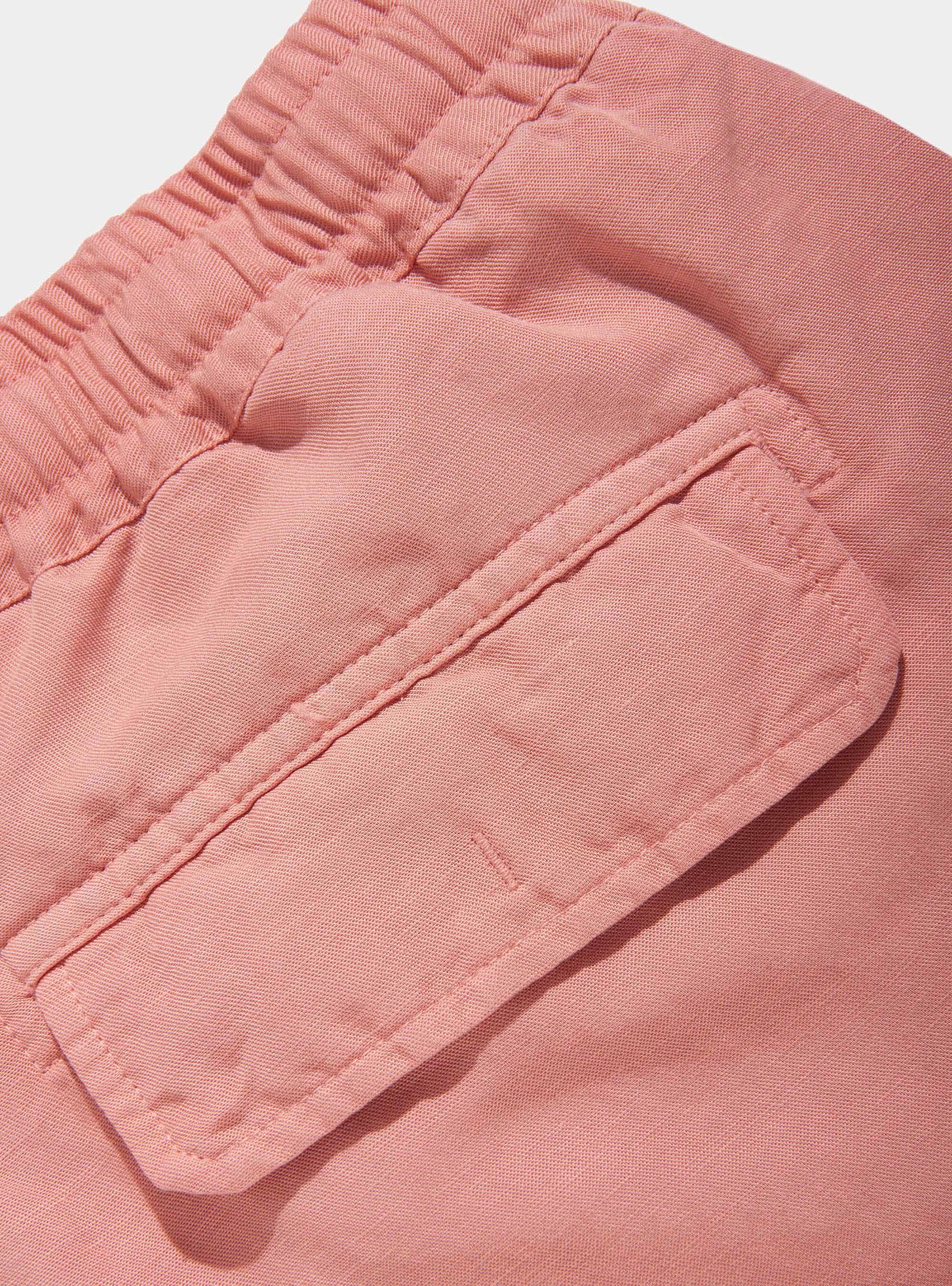 Bermudas de mezcla de lino con cord&oacute;n, ROSA