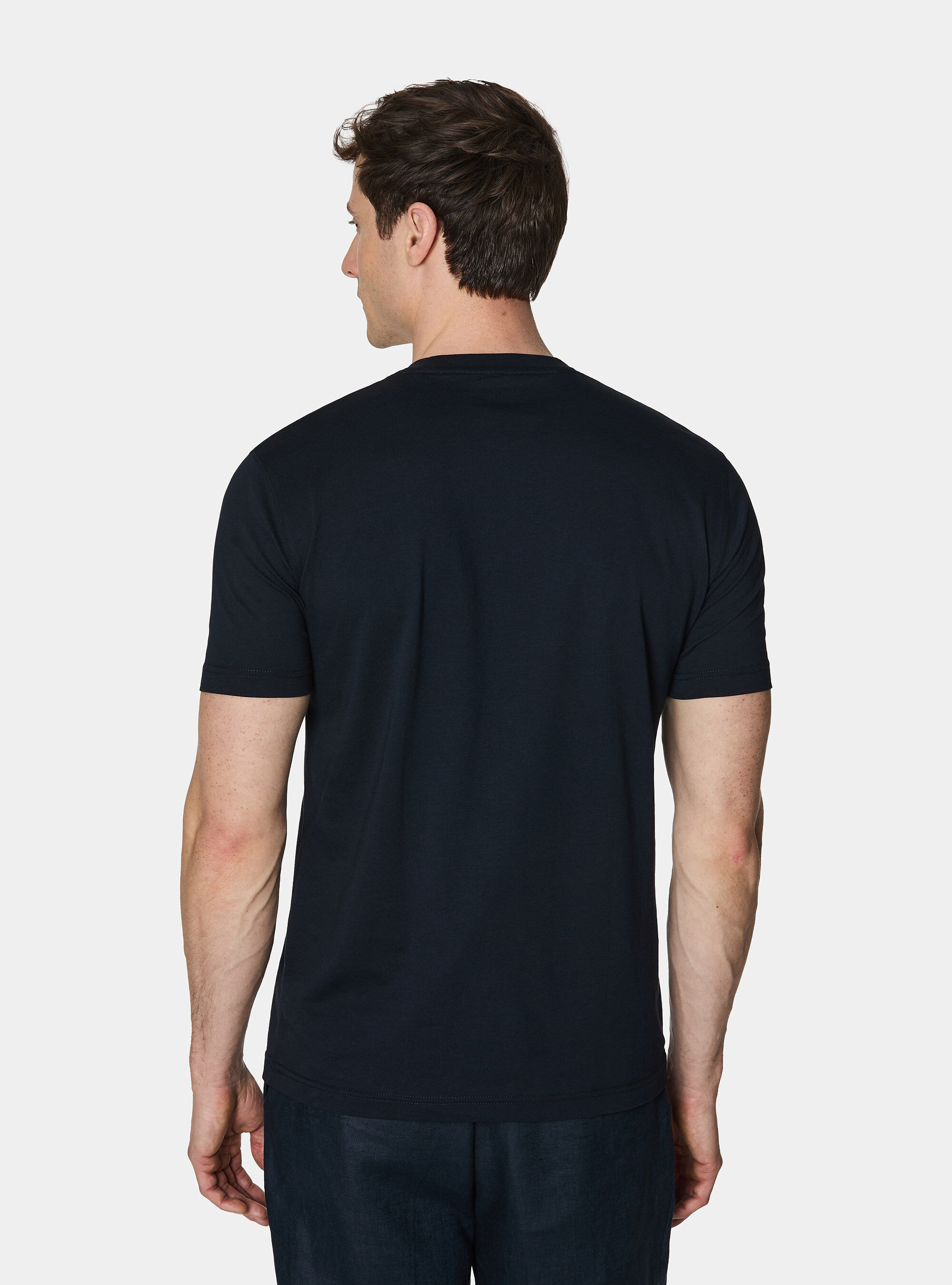 T-shirt mezza manica in cotone Supima, BLU NAVY