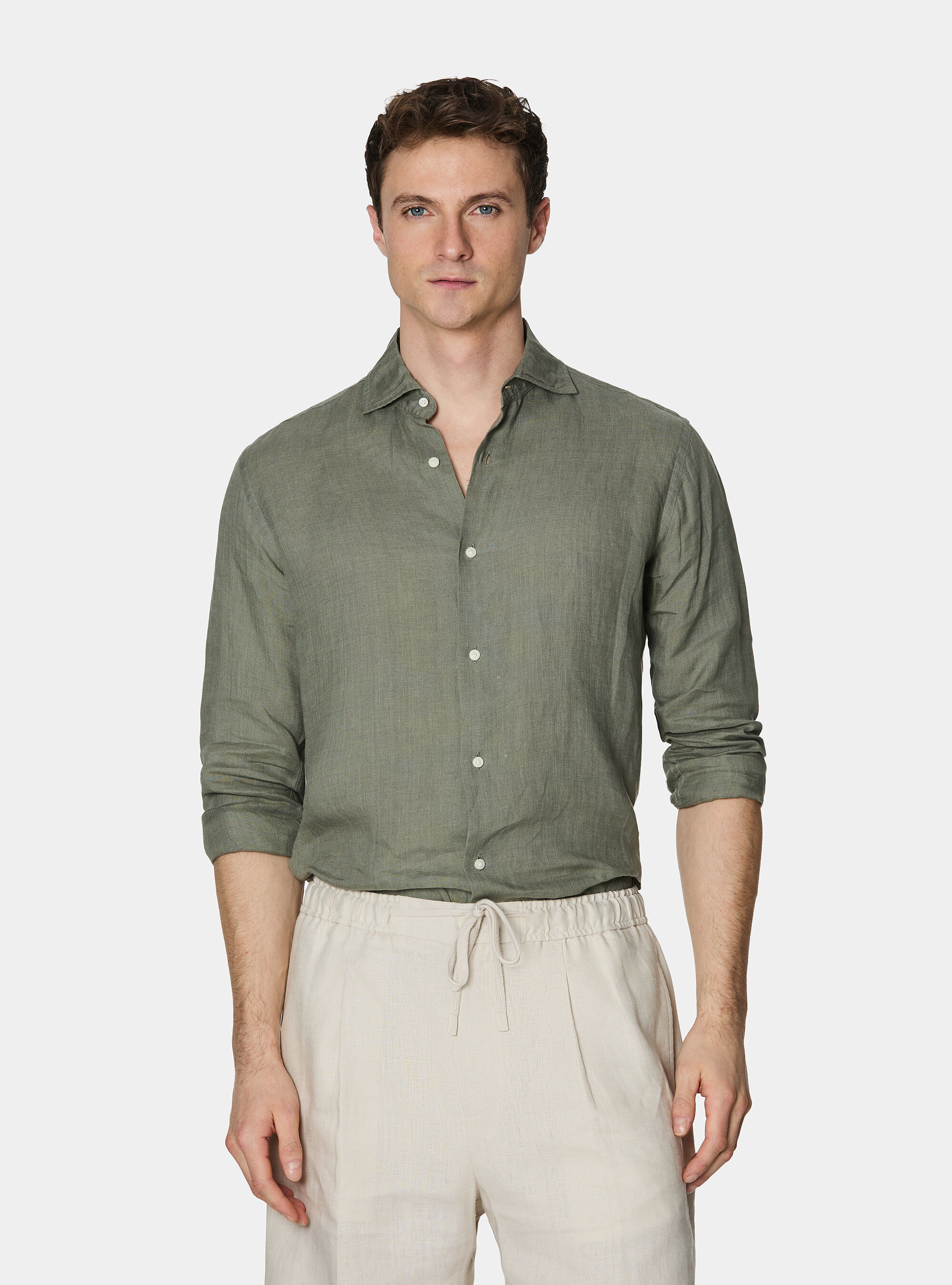 Pure linen shirt, SALVIA 0602C