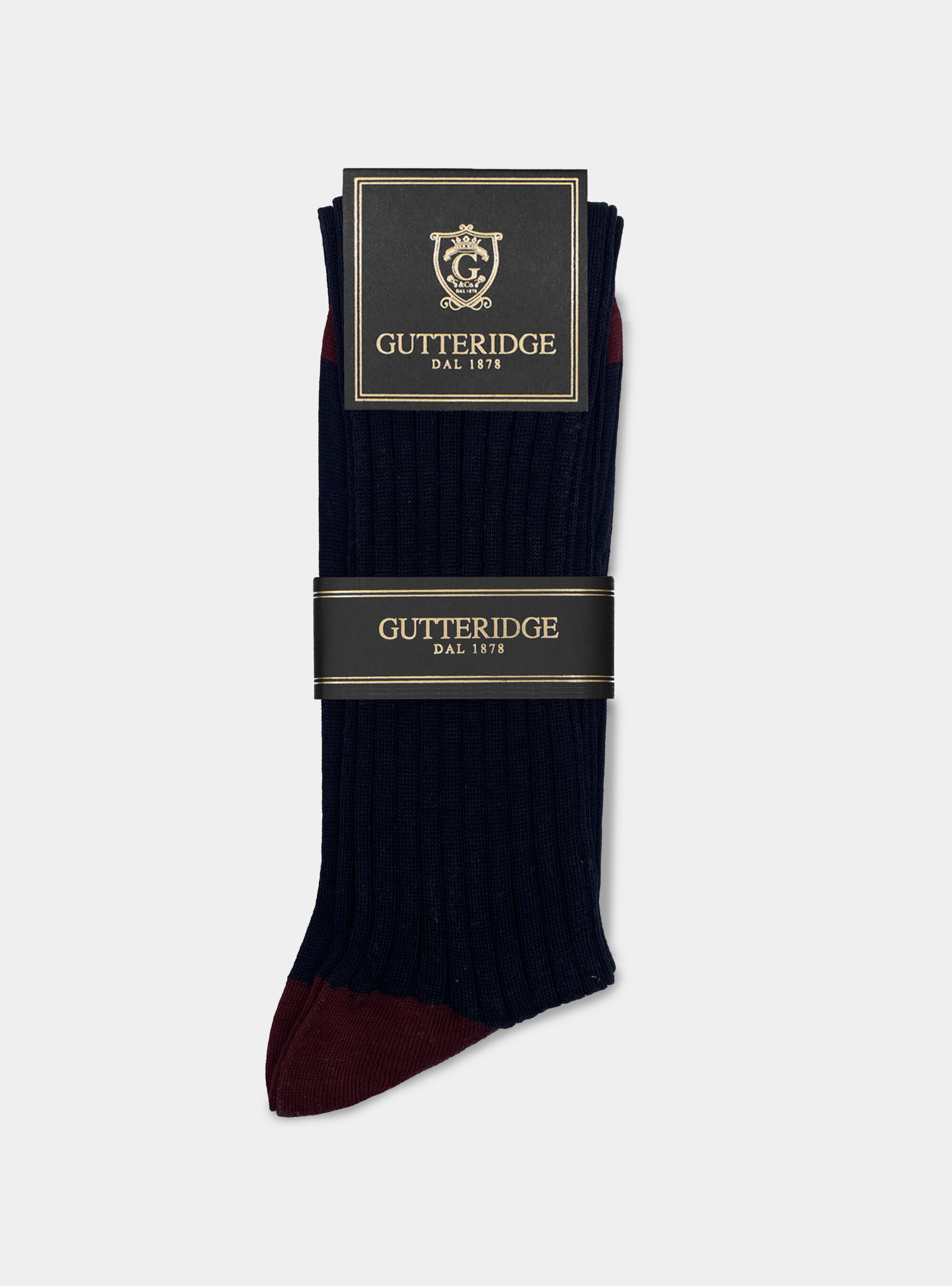 Merino wool blend long socks, NAVY BLUE