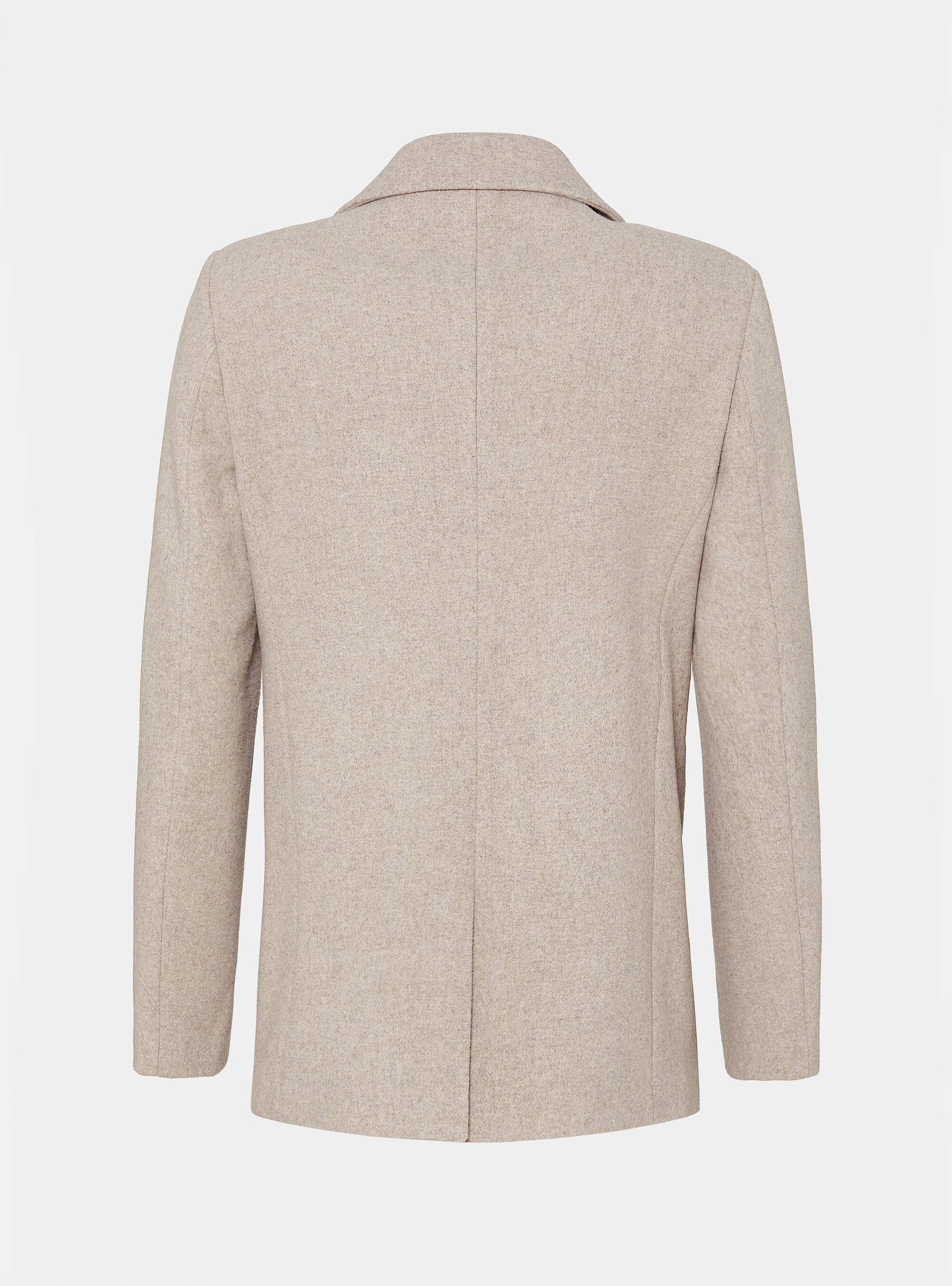Peacoat en mezcla de lana, CRUDO