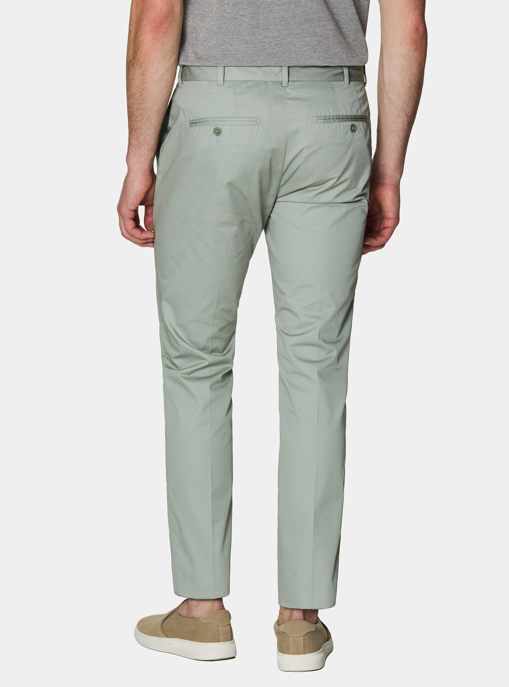 Pantaloni chino in twill leggero, VERDE GIADA 0655C