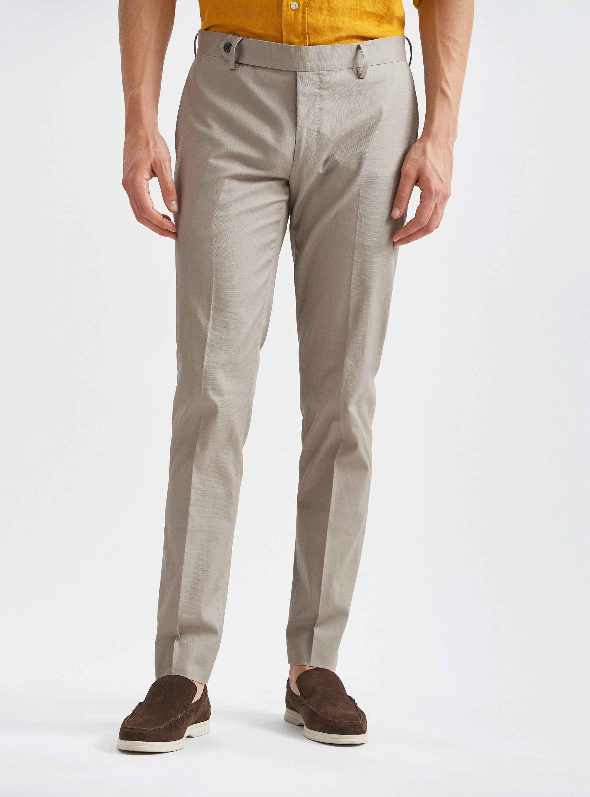 Armoured stretch cotton suit trousers