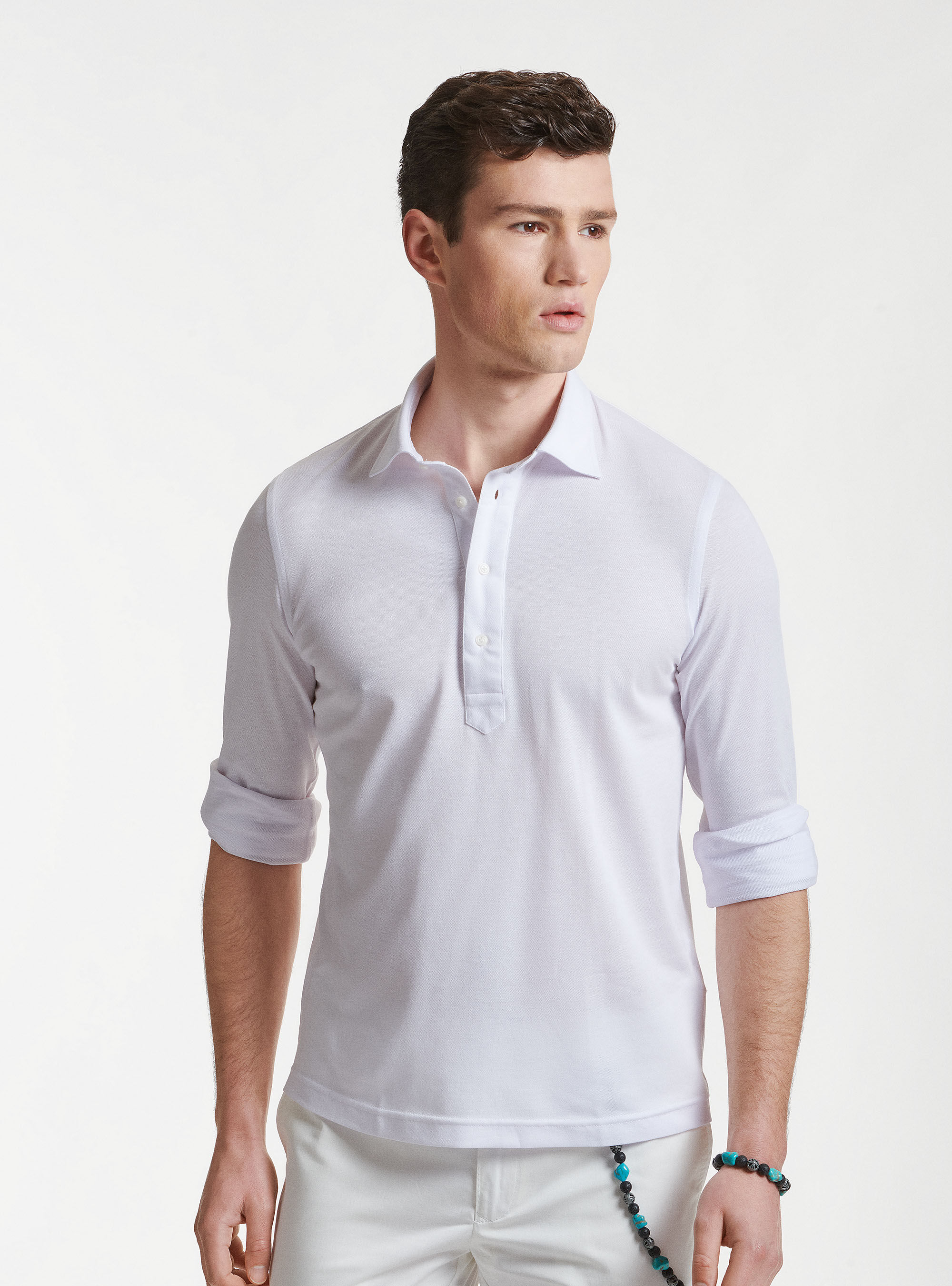 Polo camicia in cotone piquet