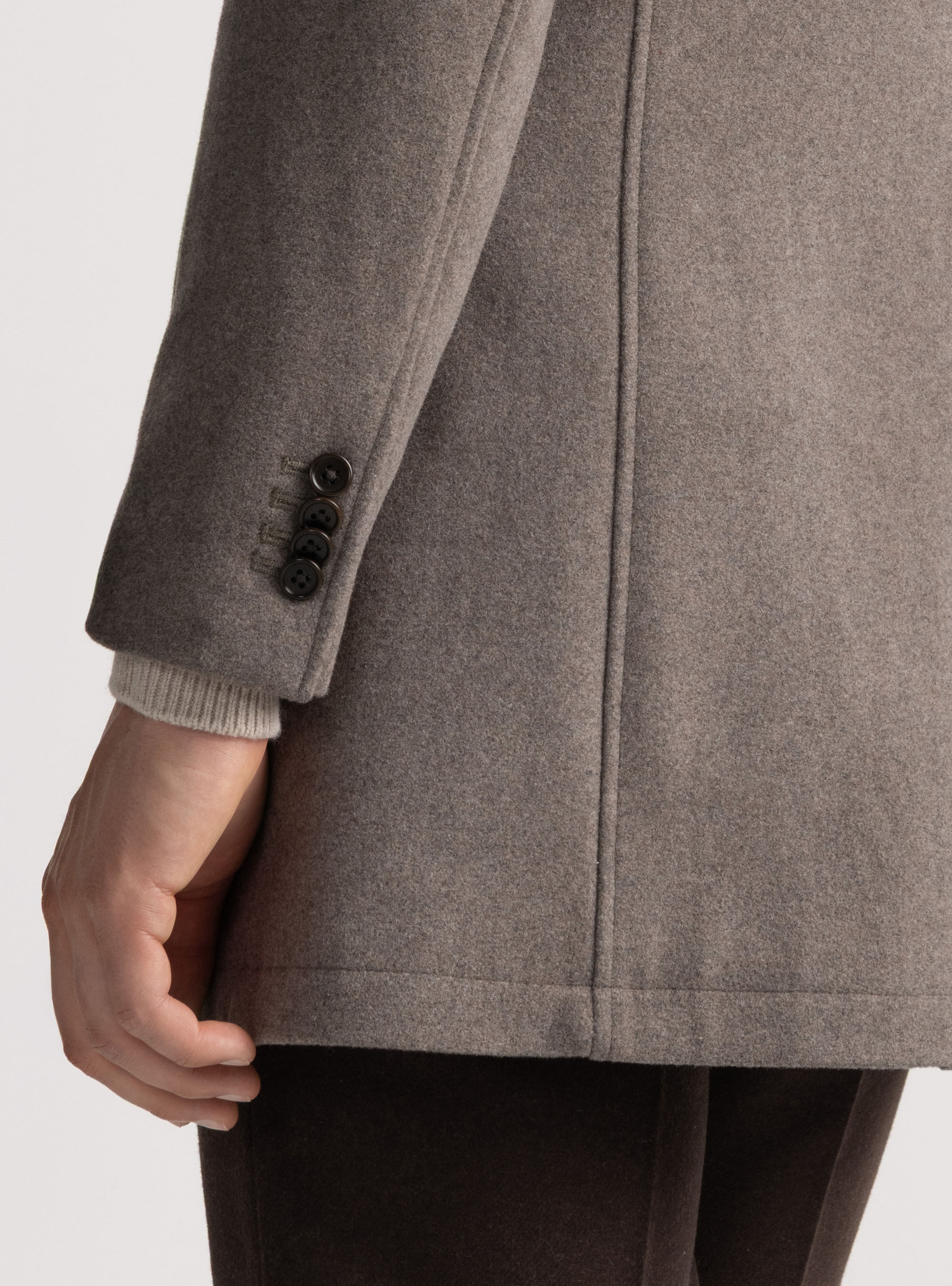 Wool-blend coat with bib, MUD