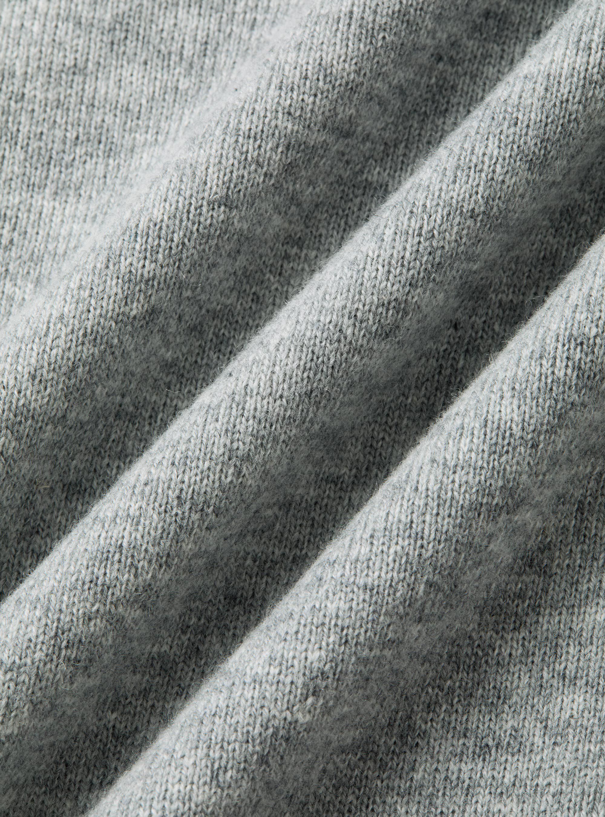 Lambswool and cashmere crewneck sweater, LIGHT GREY MELANGE