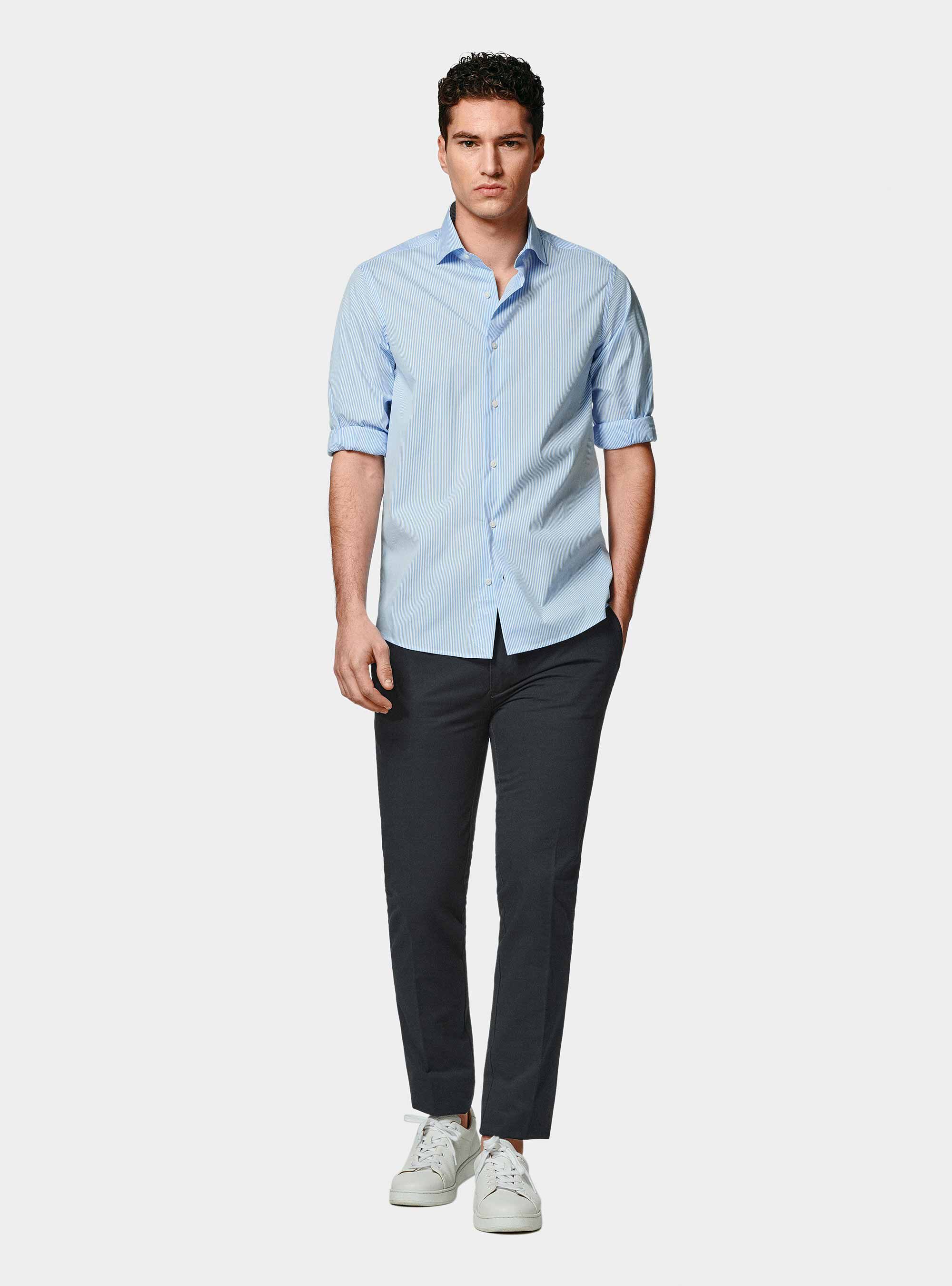 Slim fit cotton twill chino trousers | Gutteridge | Men's