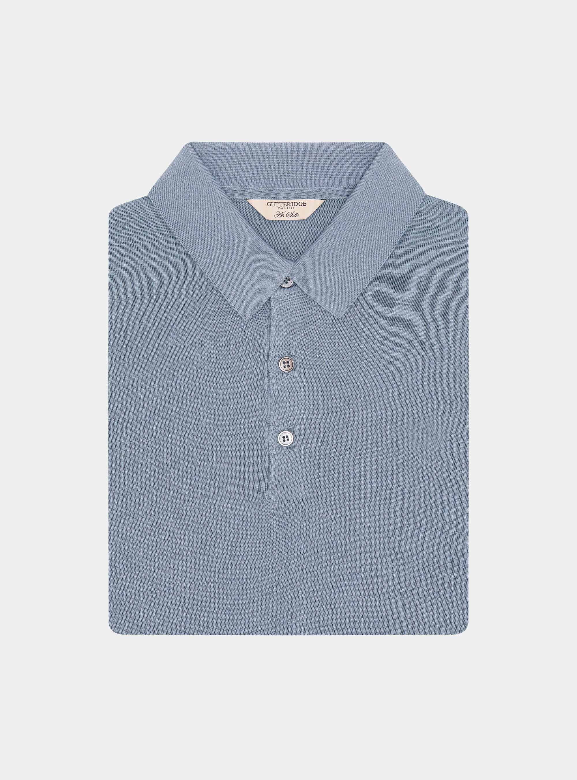 Cotton and silk polo shirt, AVIO 0292C