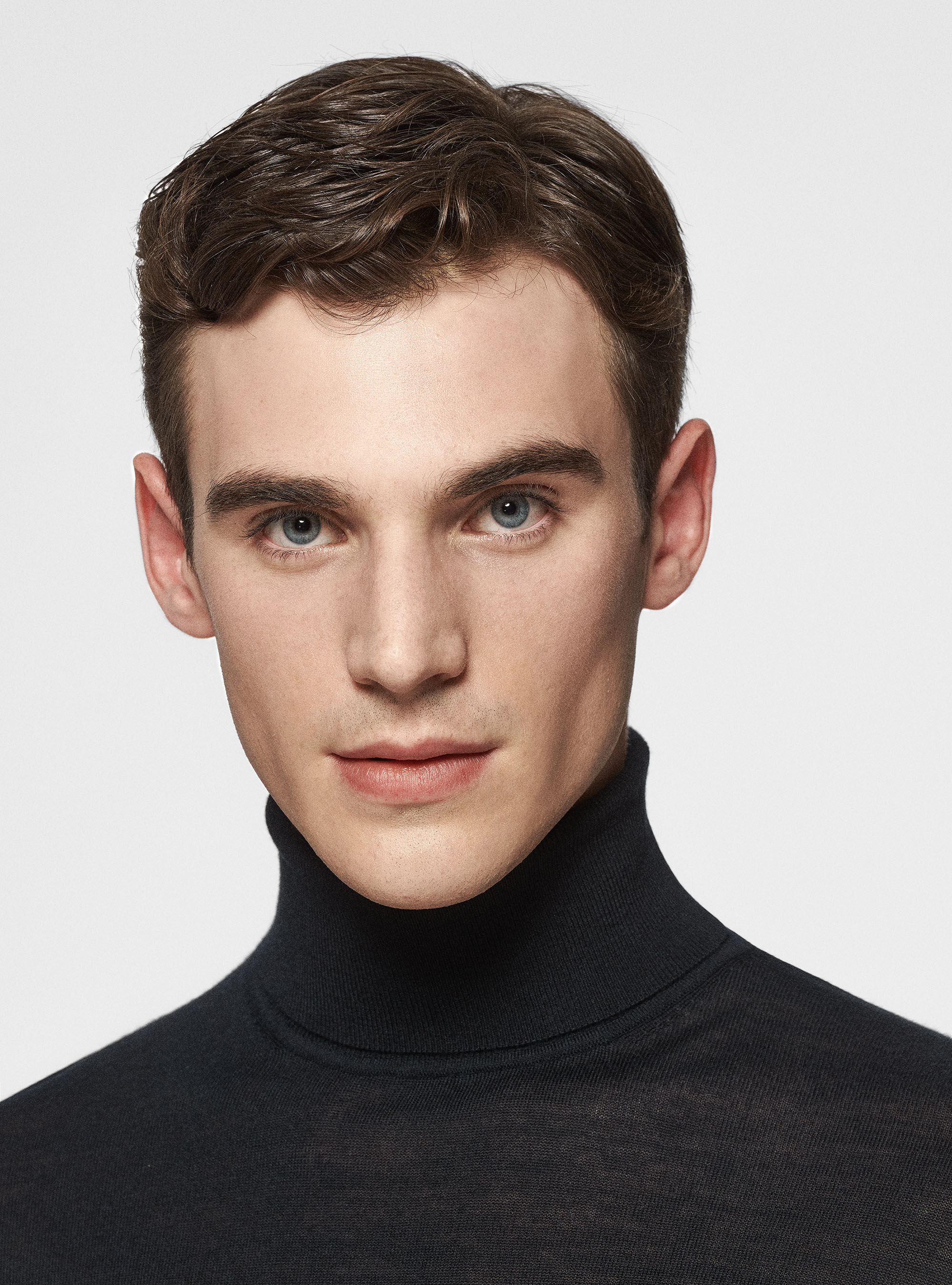 Turtleneck in pure extra-fine merino wool, BLACK
