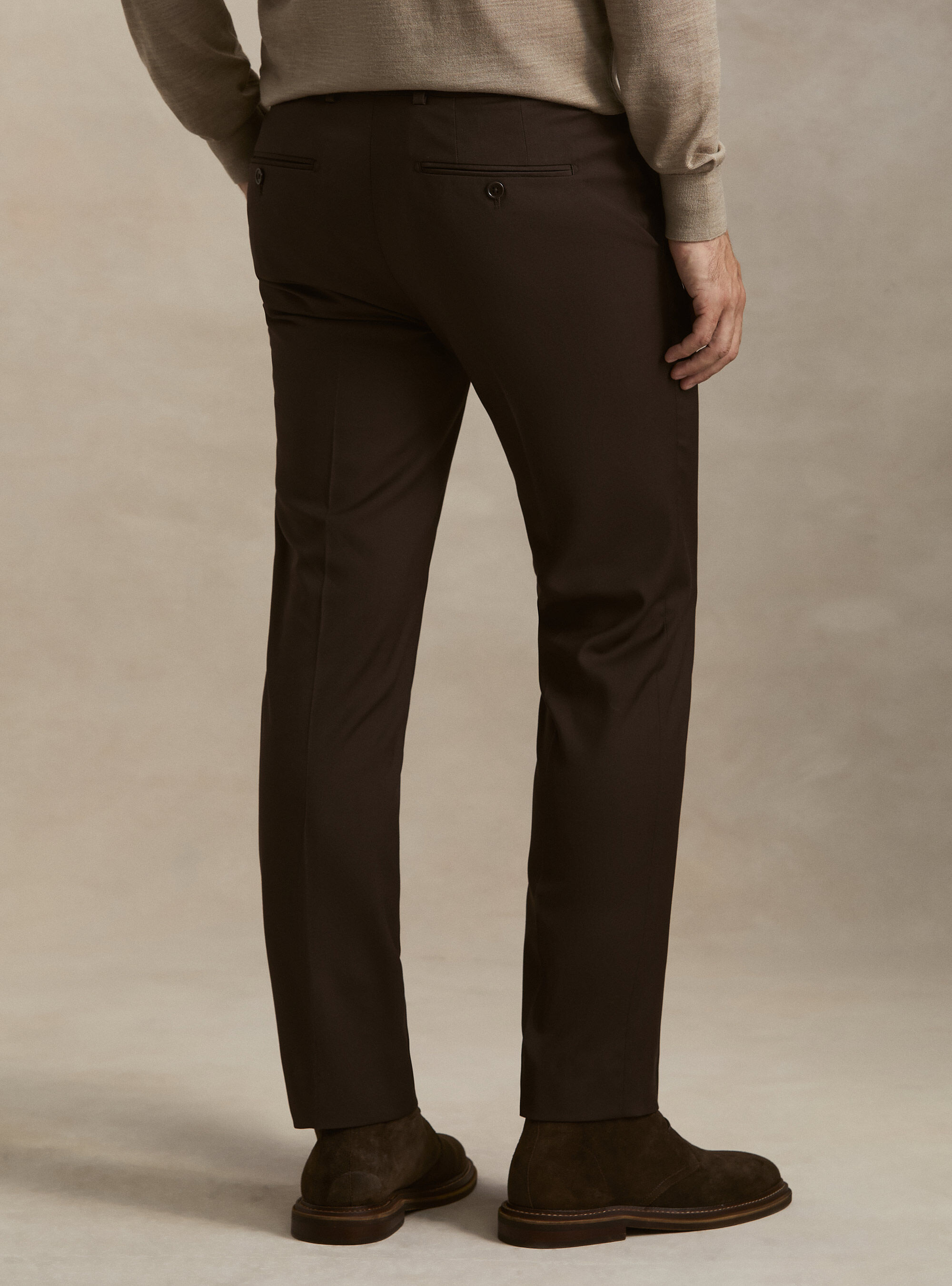 Slim fit classic suit trousers, BROWN