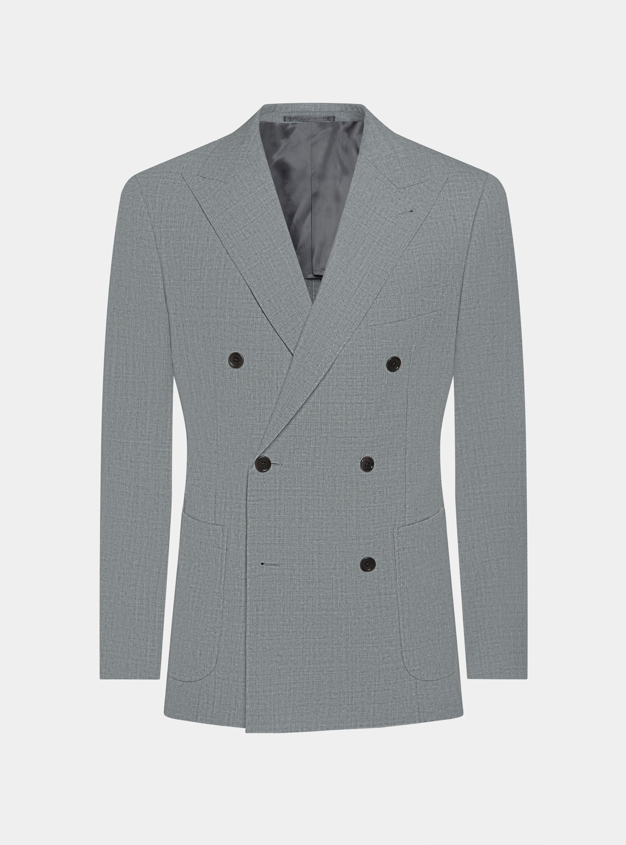 Zweireihige Jacke aus reiner Wolle von Vitale Barberis Canonico, GRIGIO CHIARO MEL 0150C