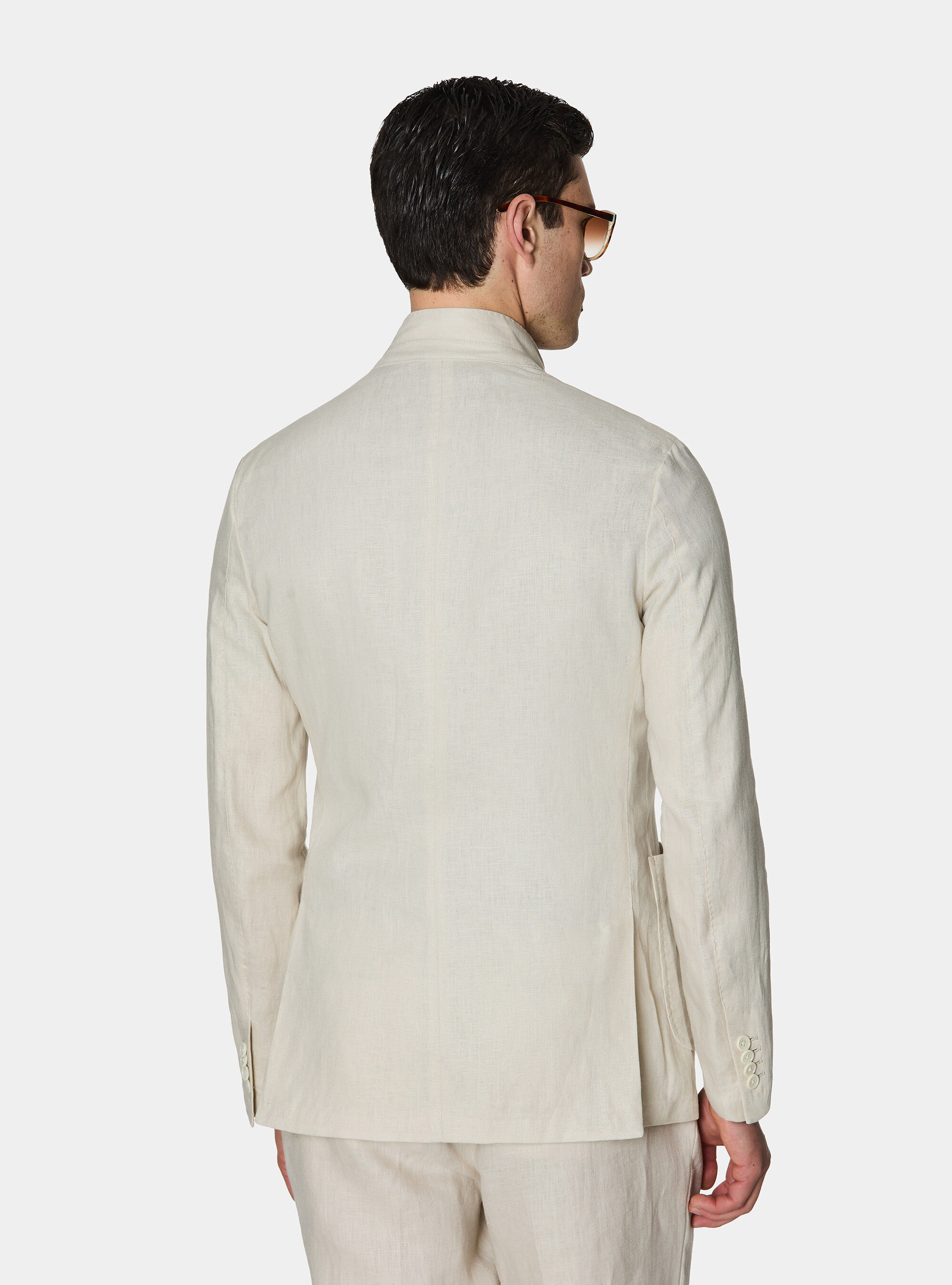 Korean blazer in pure linen, ECRU