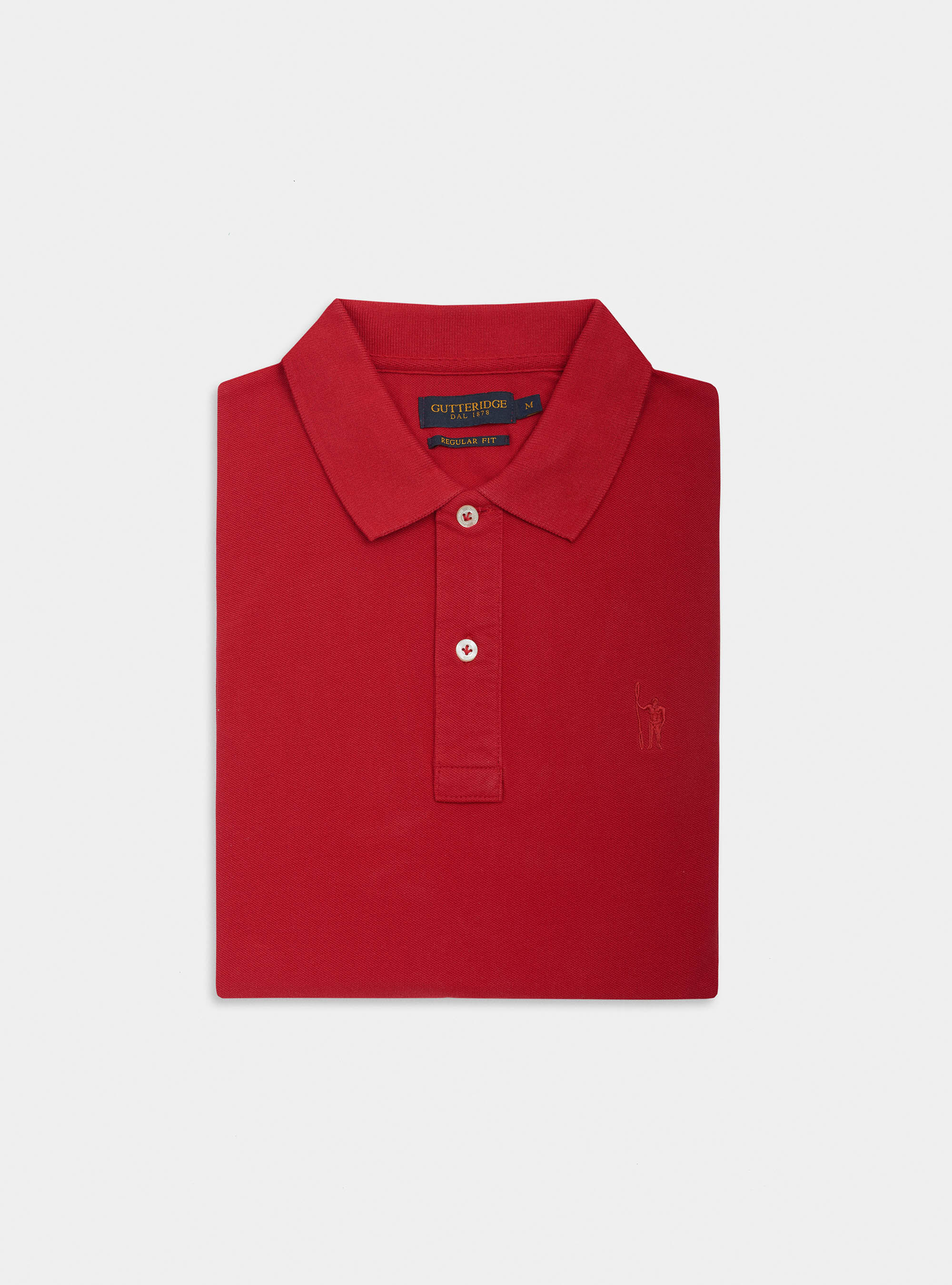 Polo classica con ricamo, ROSSO