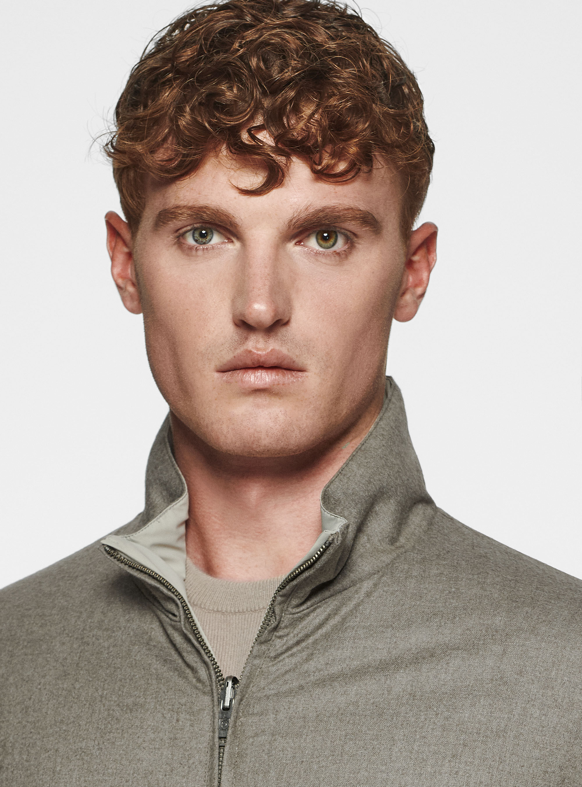 Vitale Barberis Canonico reversible flannel jacket, SAND