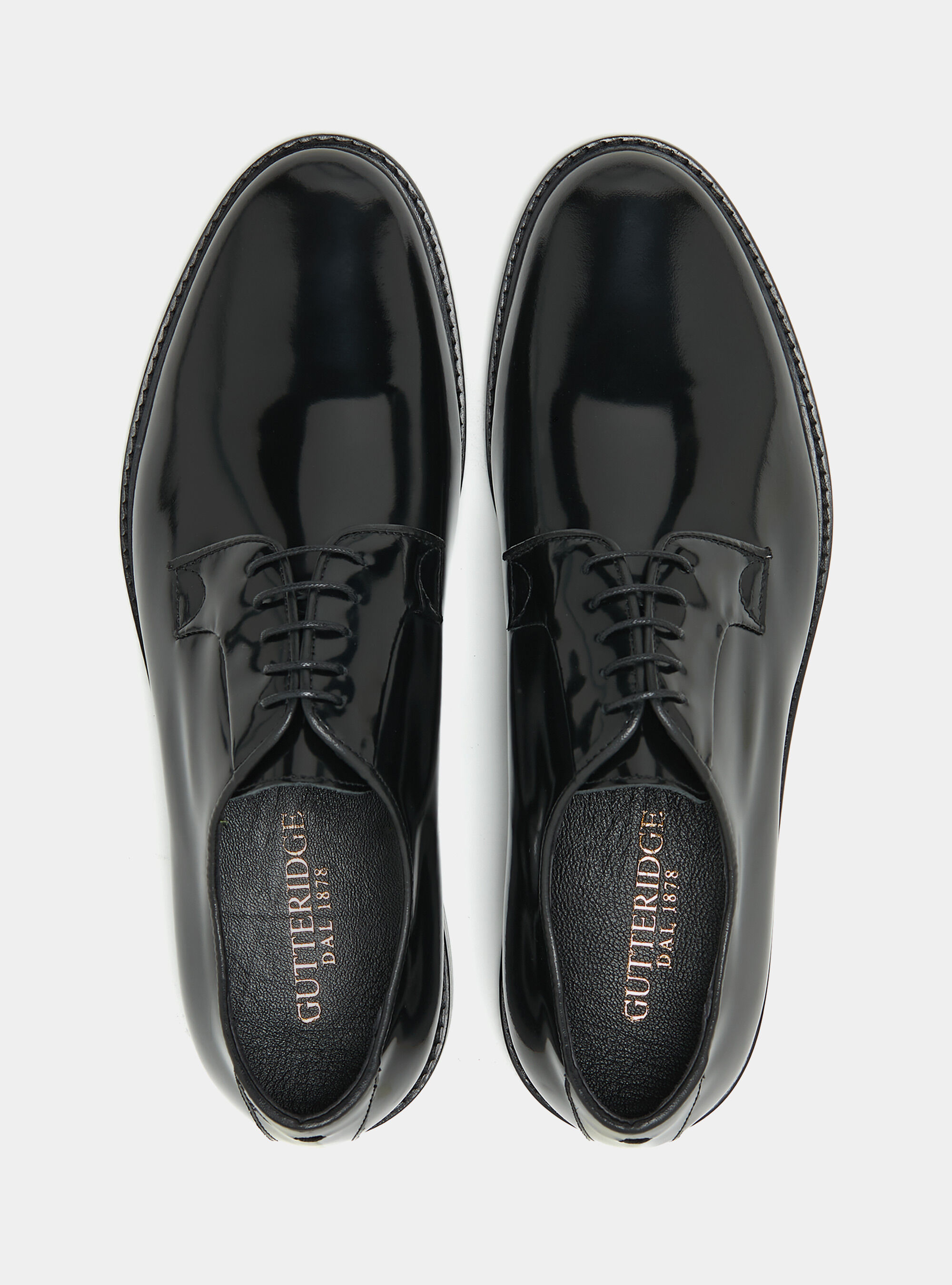 Abrasivated leather derby, BLACK