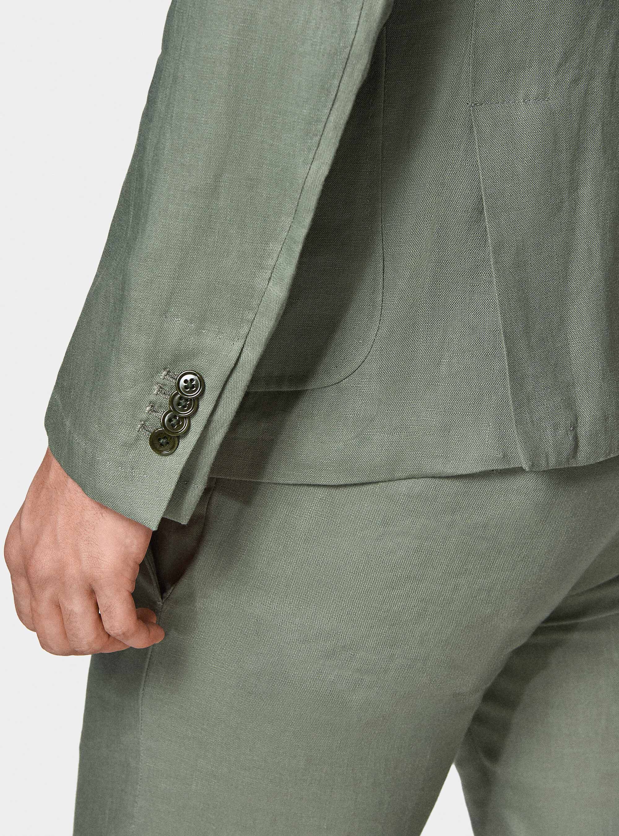 Giacca doppiopetto in puro lino, SALVIA 0602C