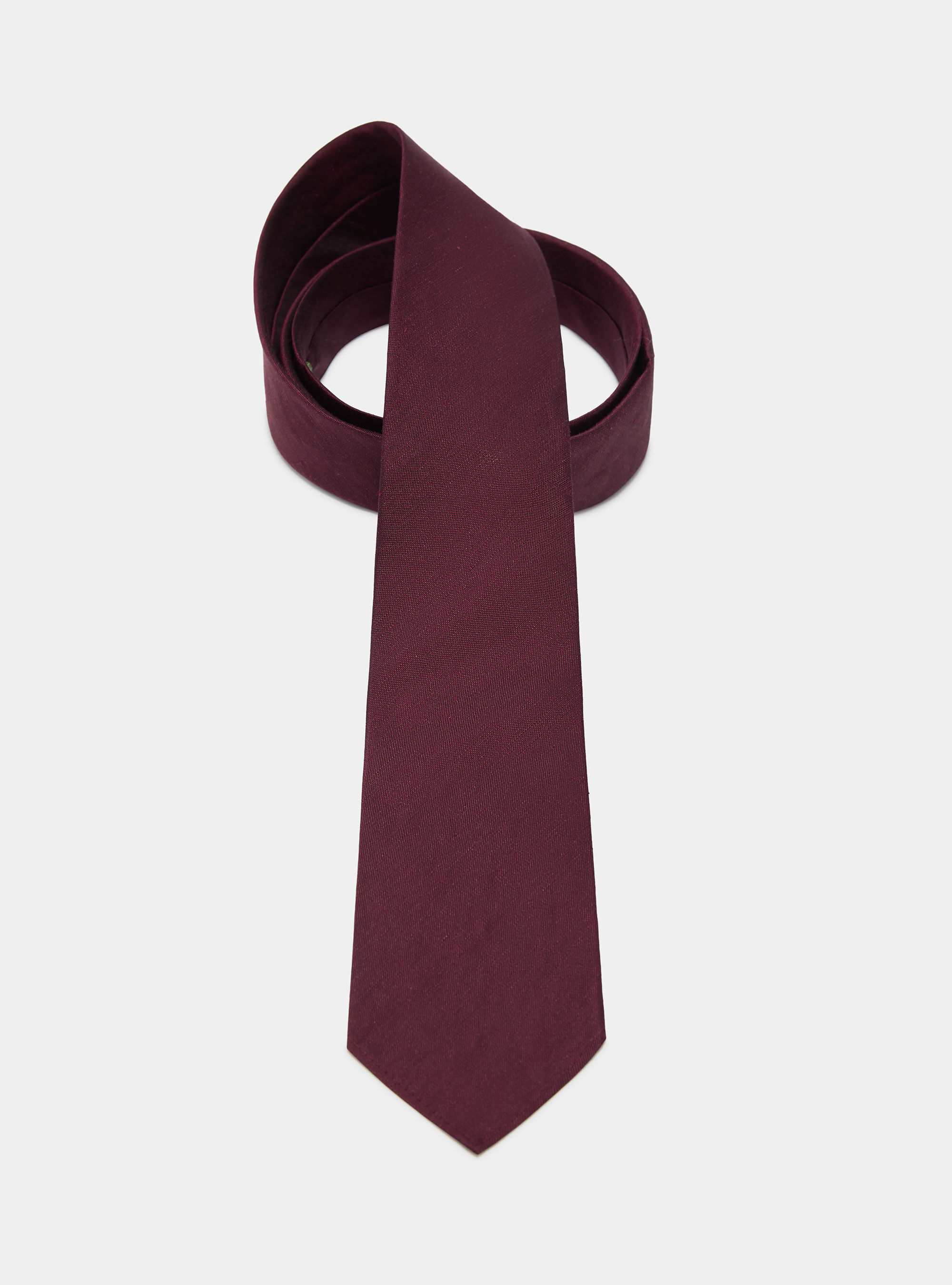 Silk and linen tie, BORDEAUX