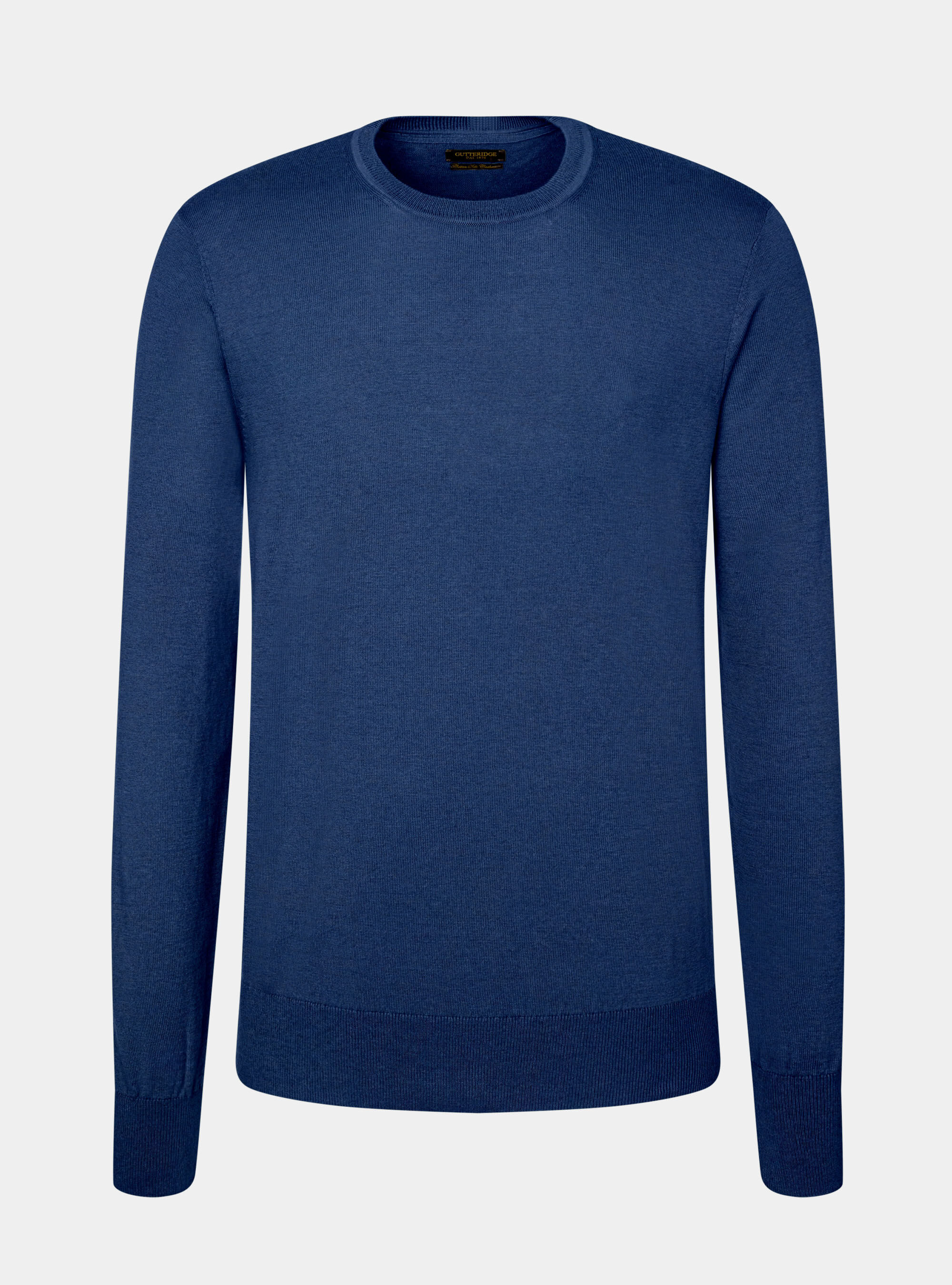 Maglia girocollo in seta e cotone, BLU ROYAL