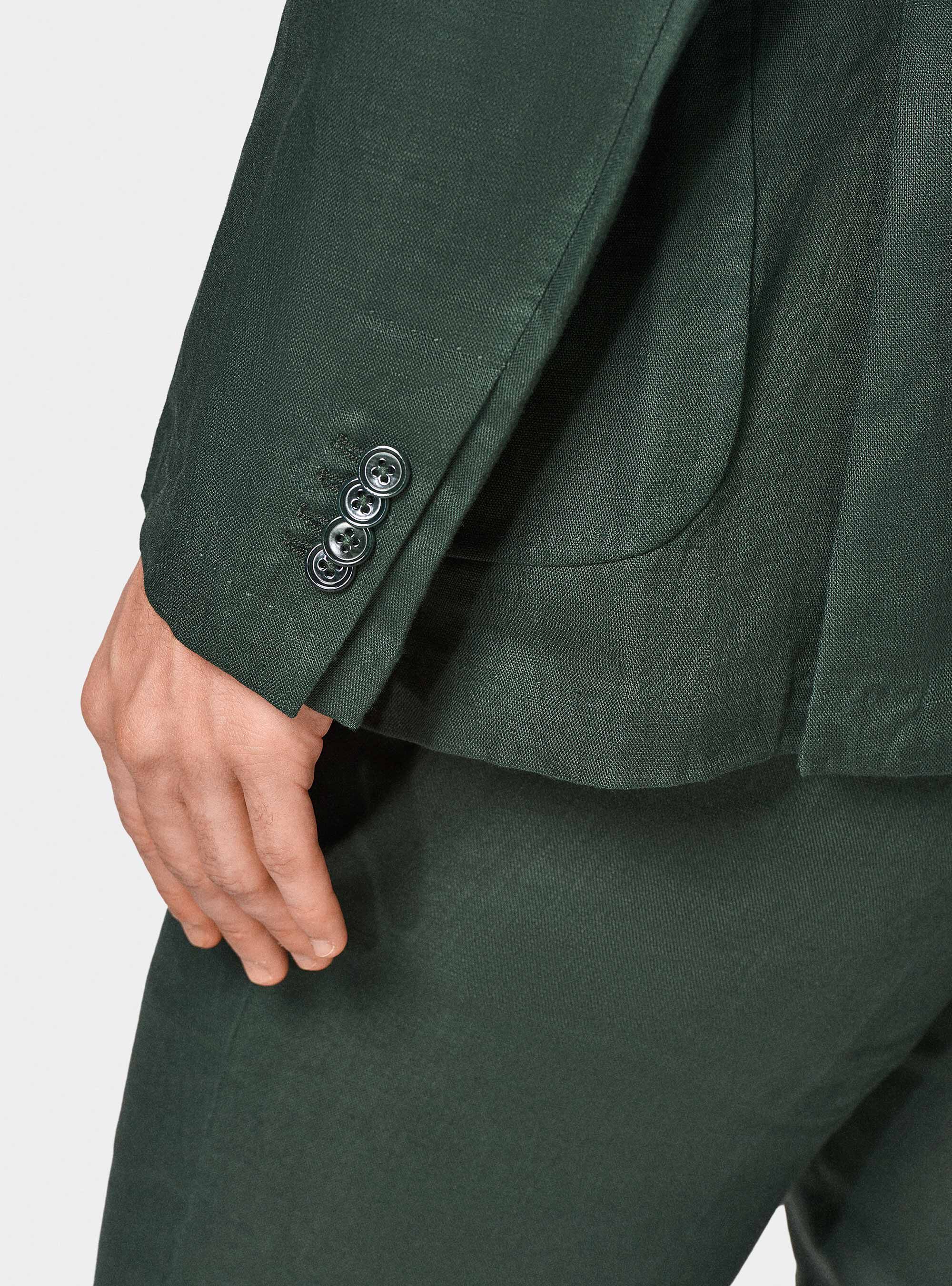 Giacca abito in puro lino, VERDE