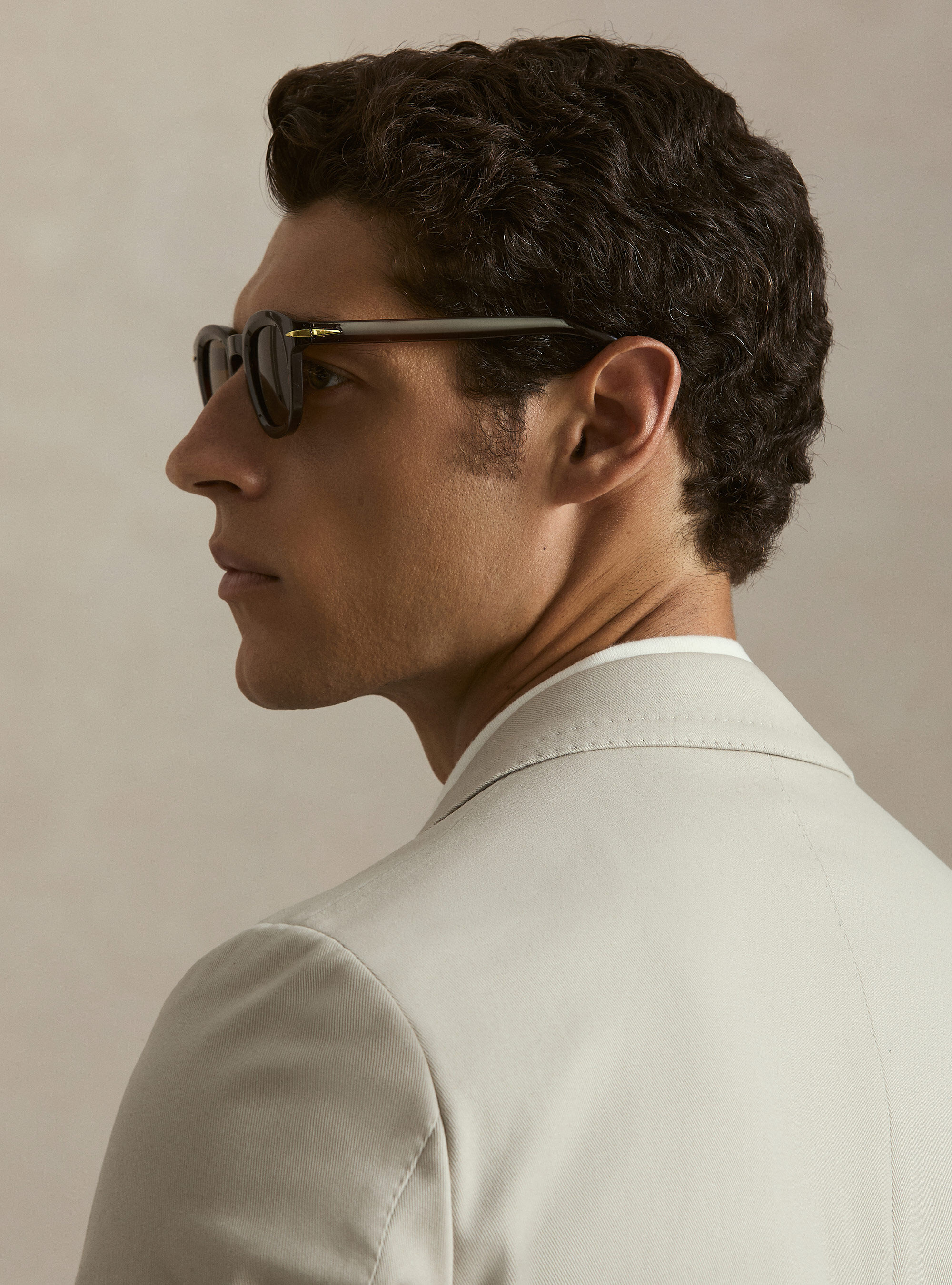 Brushed cotton blazer, ECRU