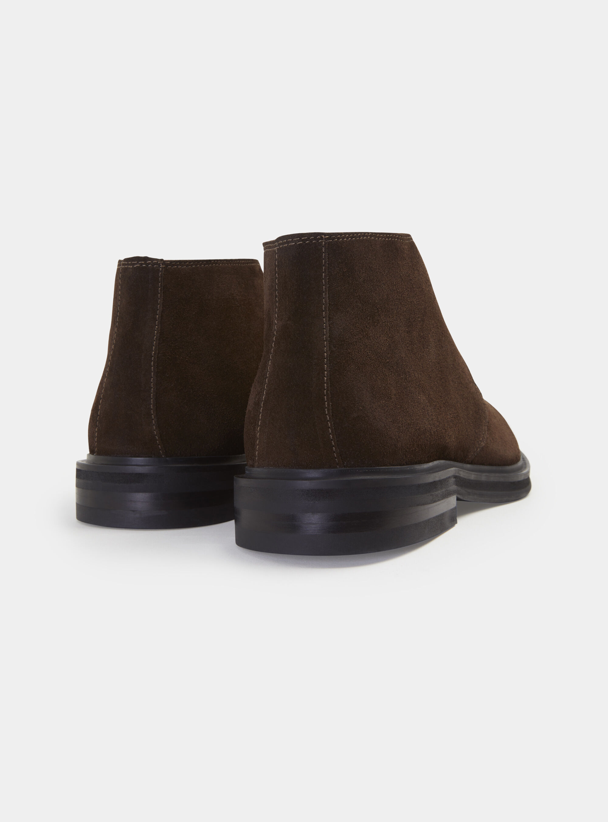 Bottines en cuir daim, MARRON