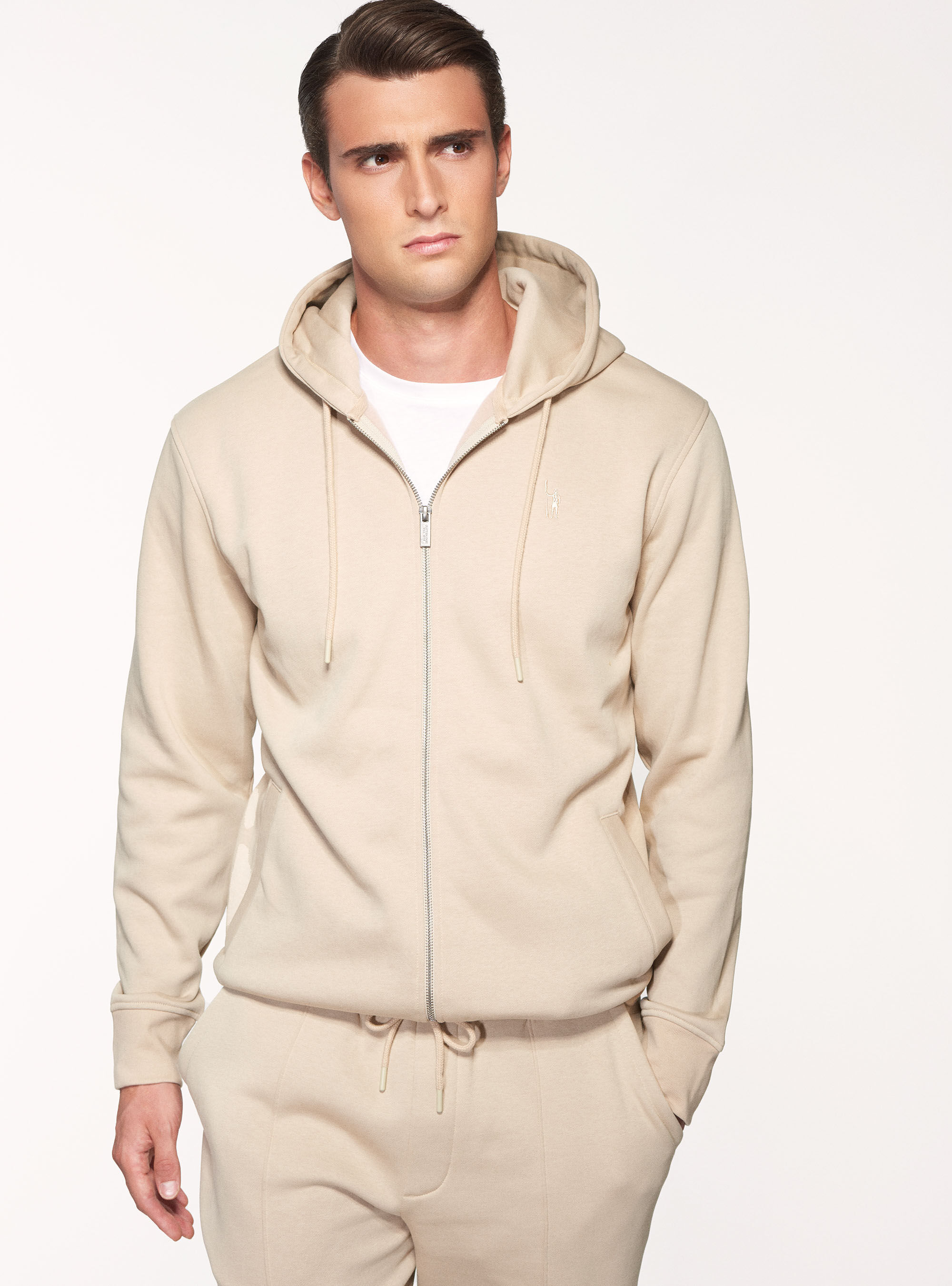 Hooded sweatshirt cardigan mens store