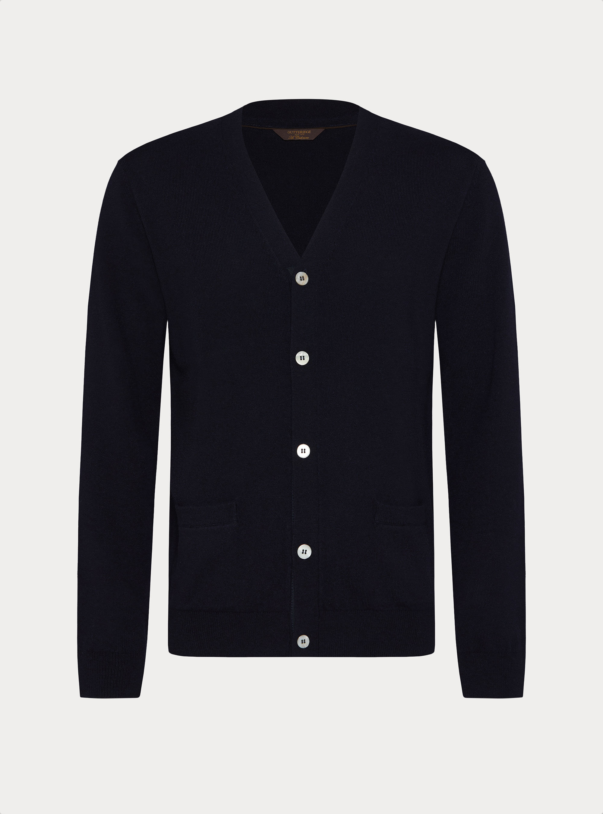 Cardigan in maglia con bottoni lambswool cashmere, BLU NAVY