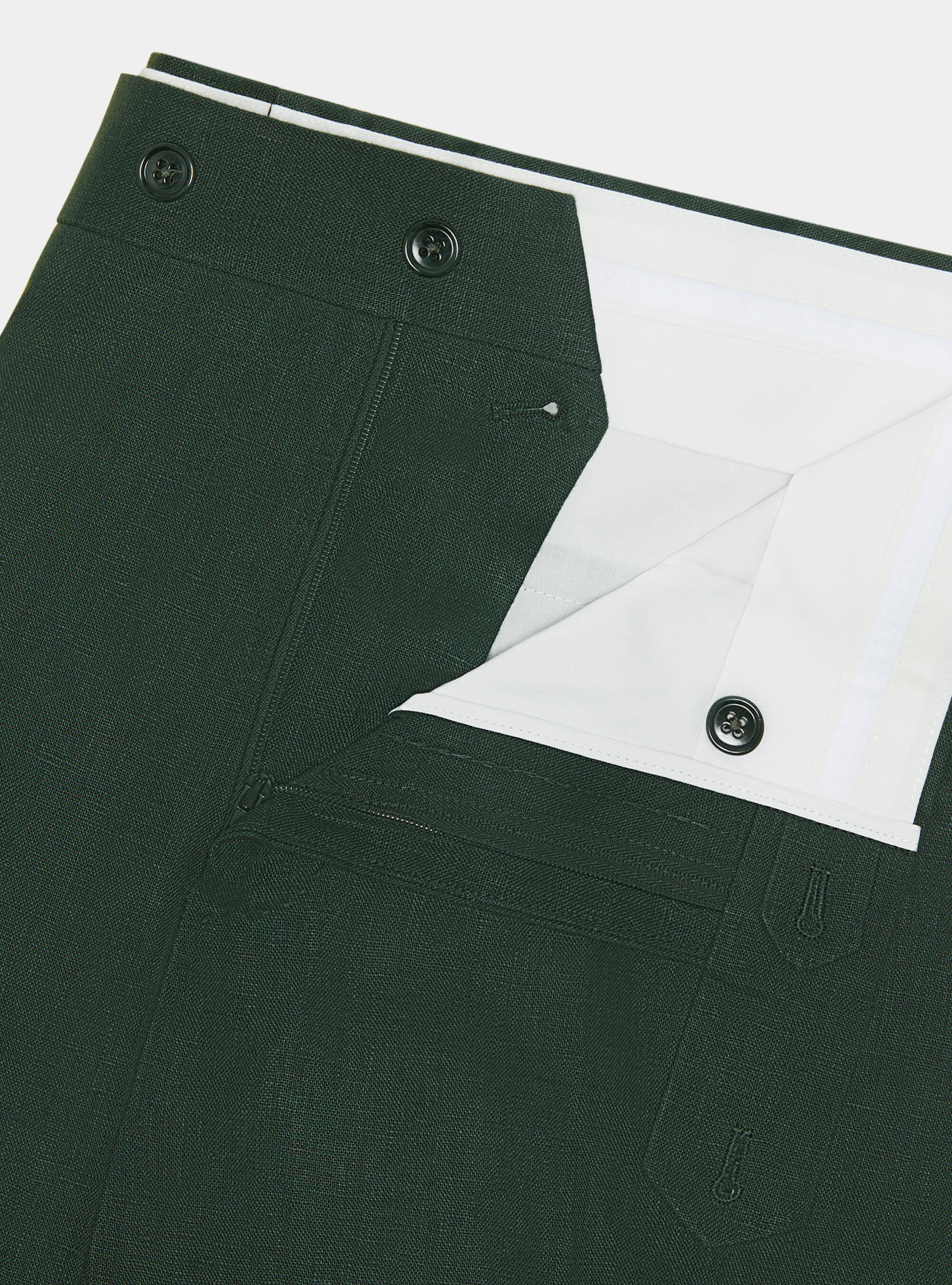 Pantaloni abito in puro lino, VERDE