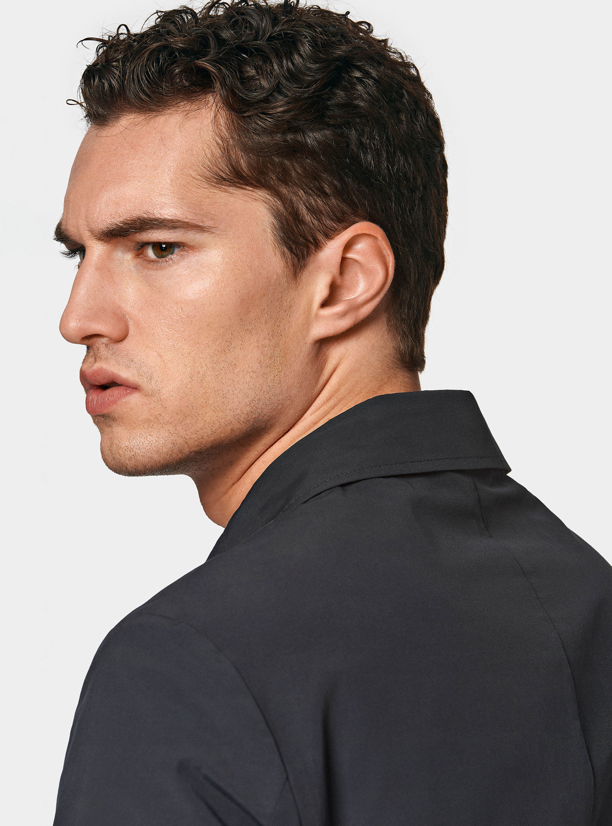 Field jacket in misto cotone nylon, BLU NAVY