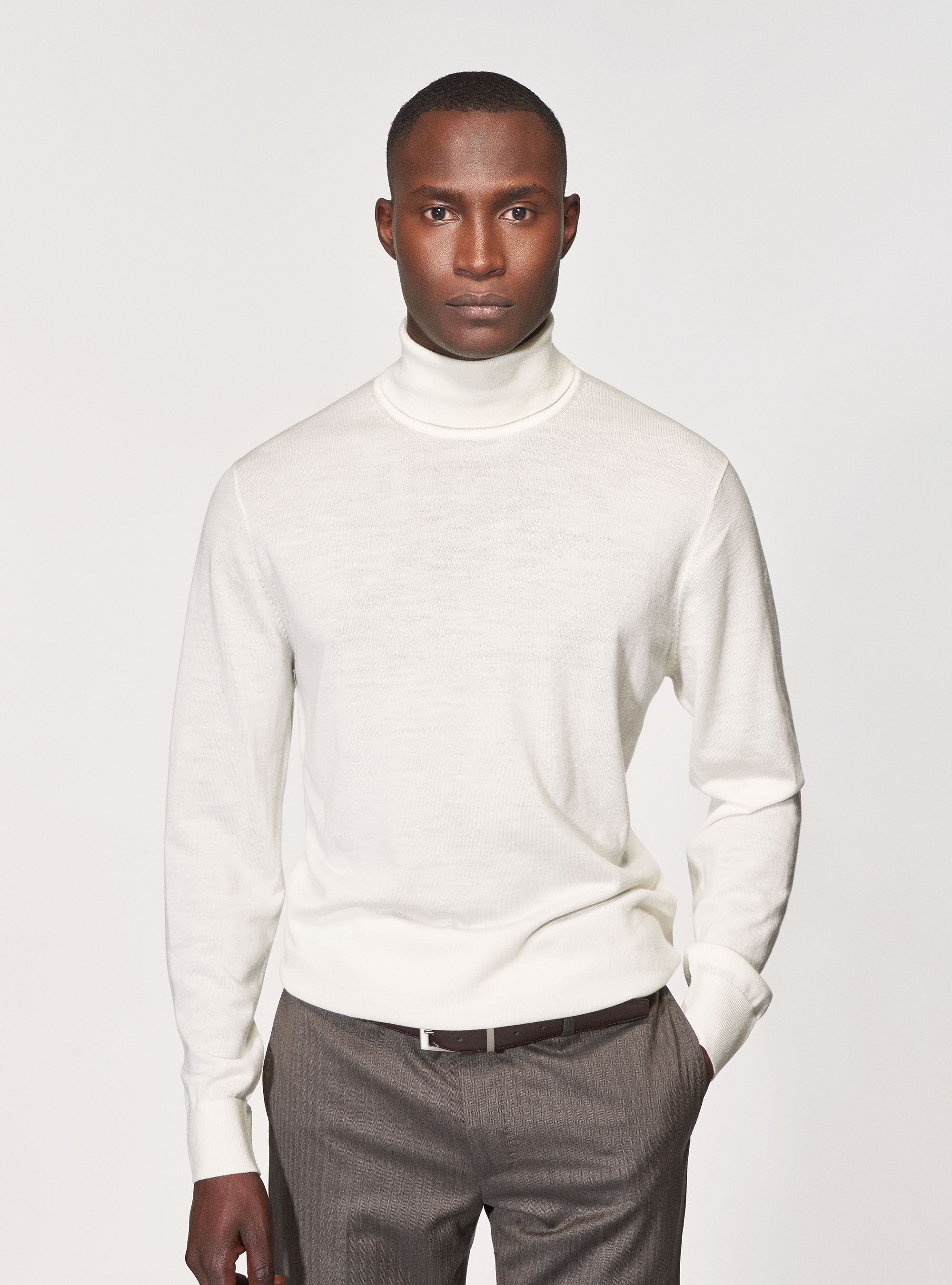 Turtleneck in pure extra fine merino wool
