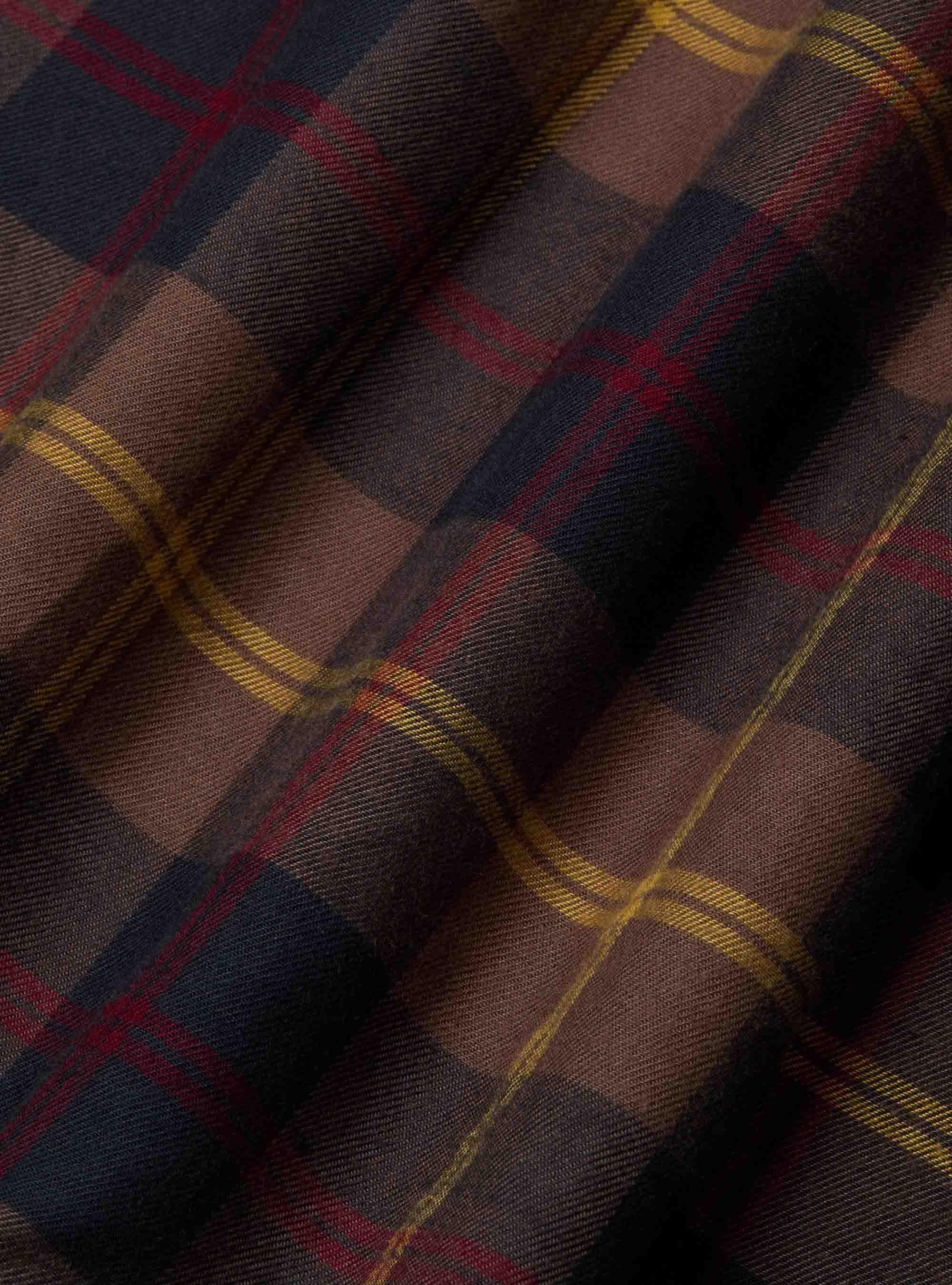 Relaxed-fit checked cotton-blend shirt, BROWN