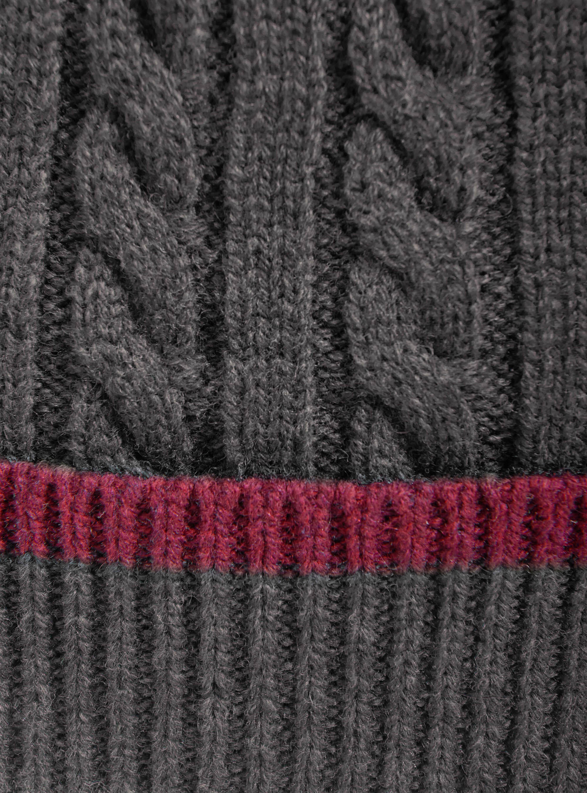 Gorro de lana y cachemira de canal&oacute;n ingl&eacute;s, GRIS MARENGO