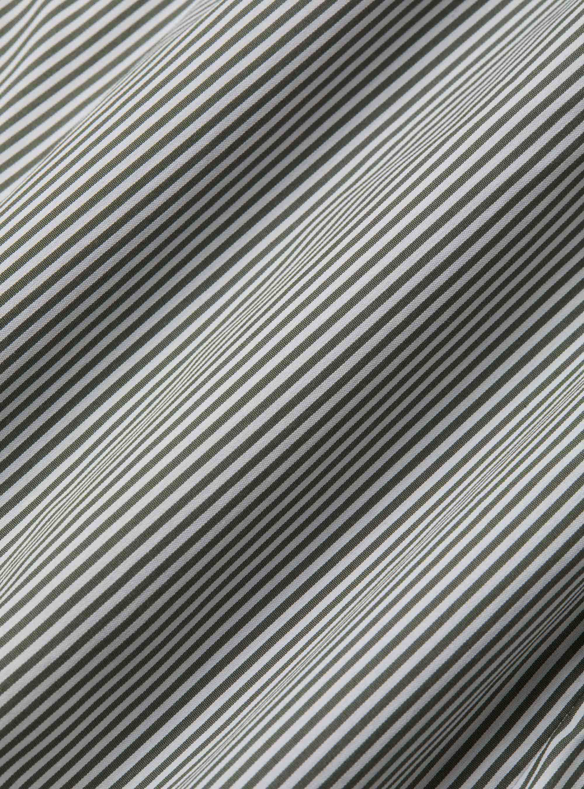 Camisa de rayas de popel&iacute;n de algod&oacute;n el&aacute;stico, VERDE