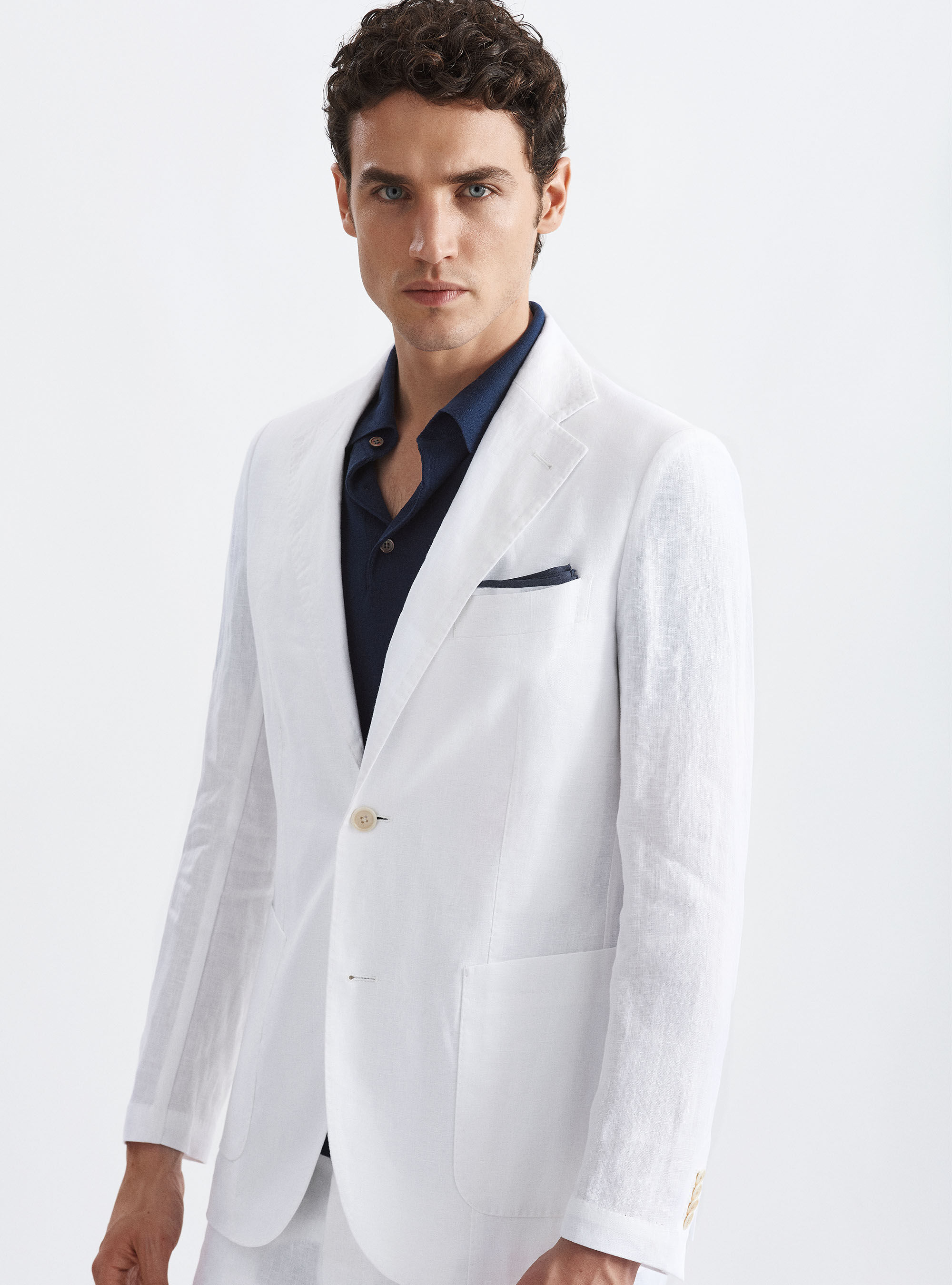 Giacca per abito in puro lino, BIANCO