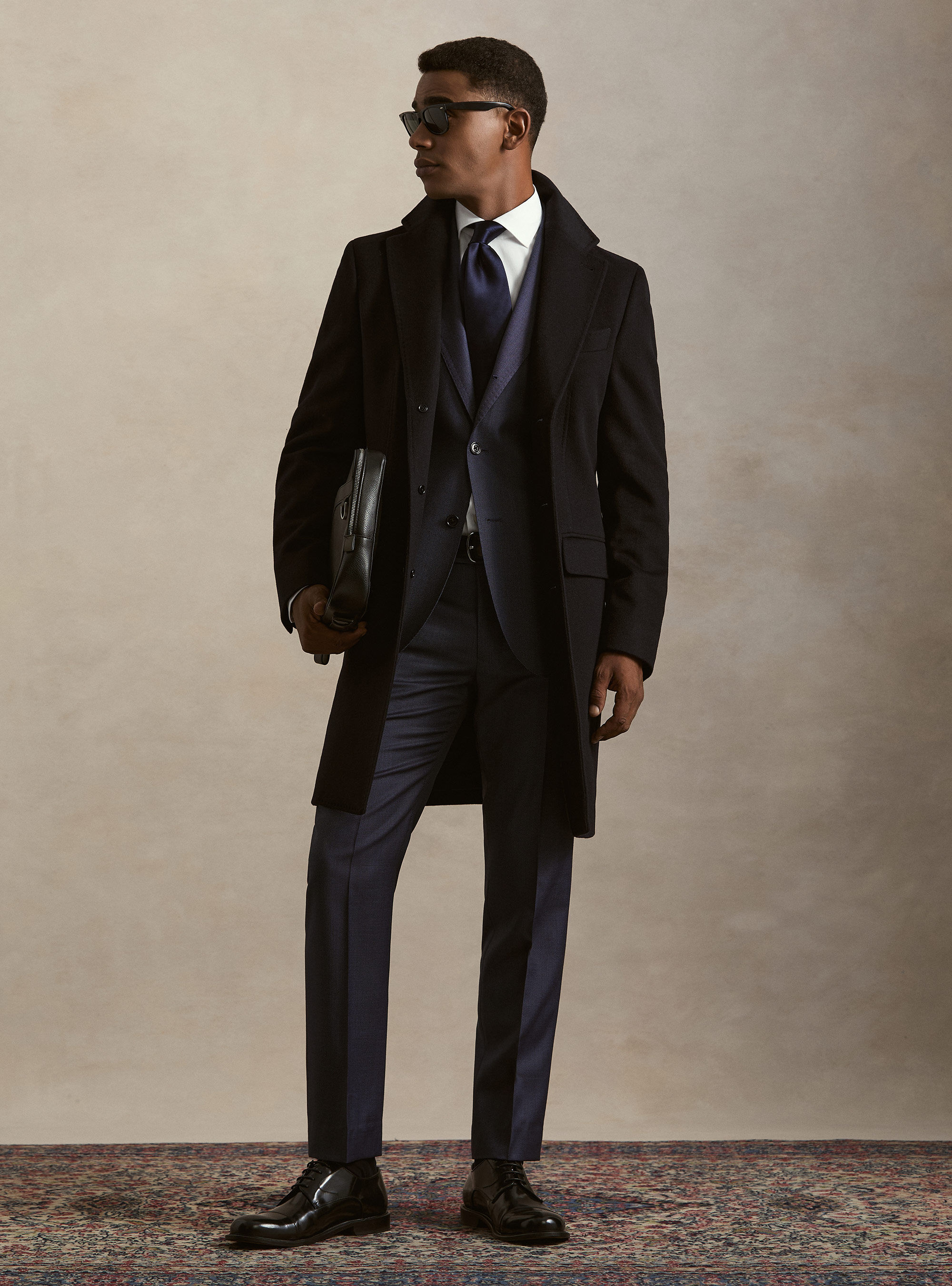 Single-breasted wool and cashmere coat