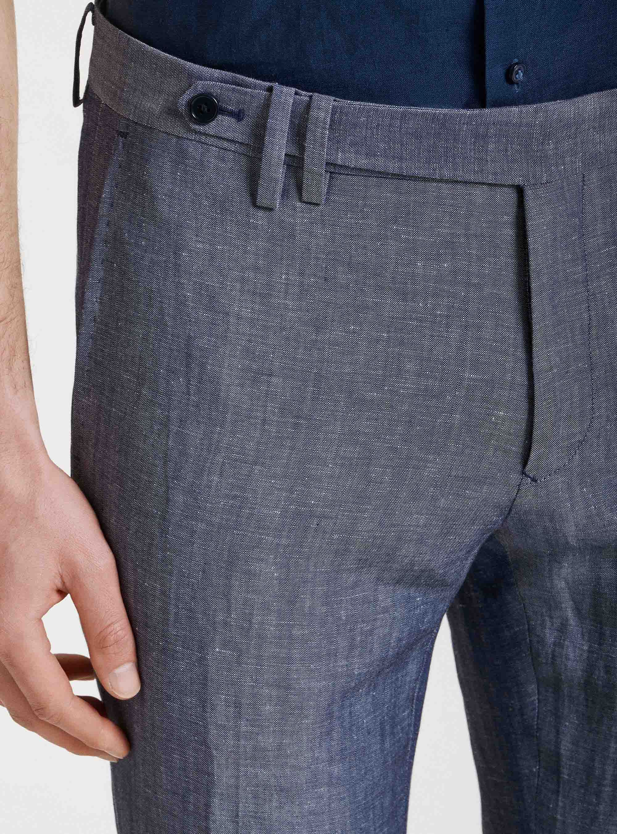Pantaloni per abito in lana e lino DUEMILAGORI, 0243C DENIM