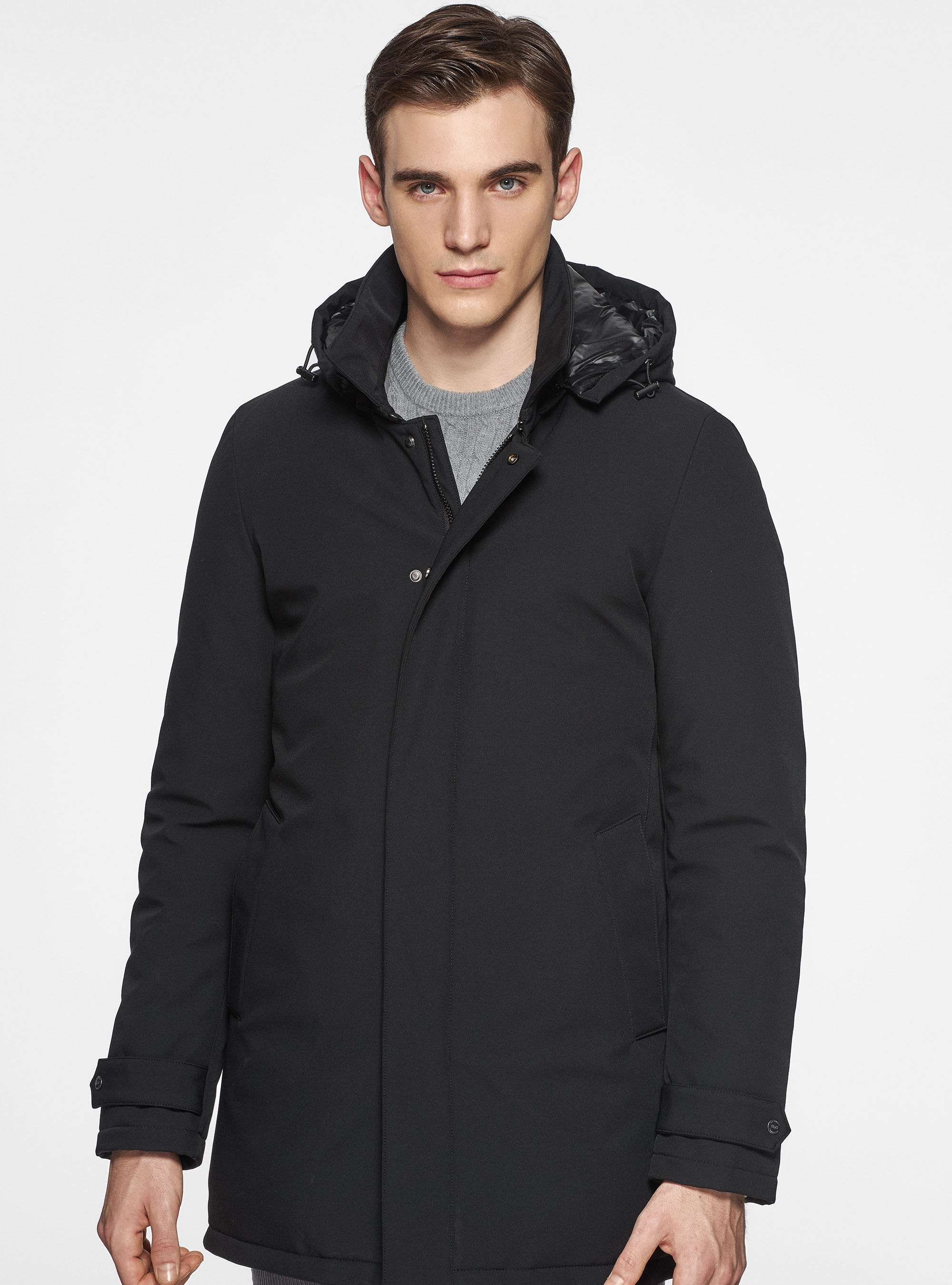 Hooded technical parka
