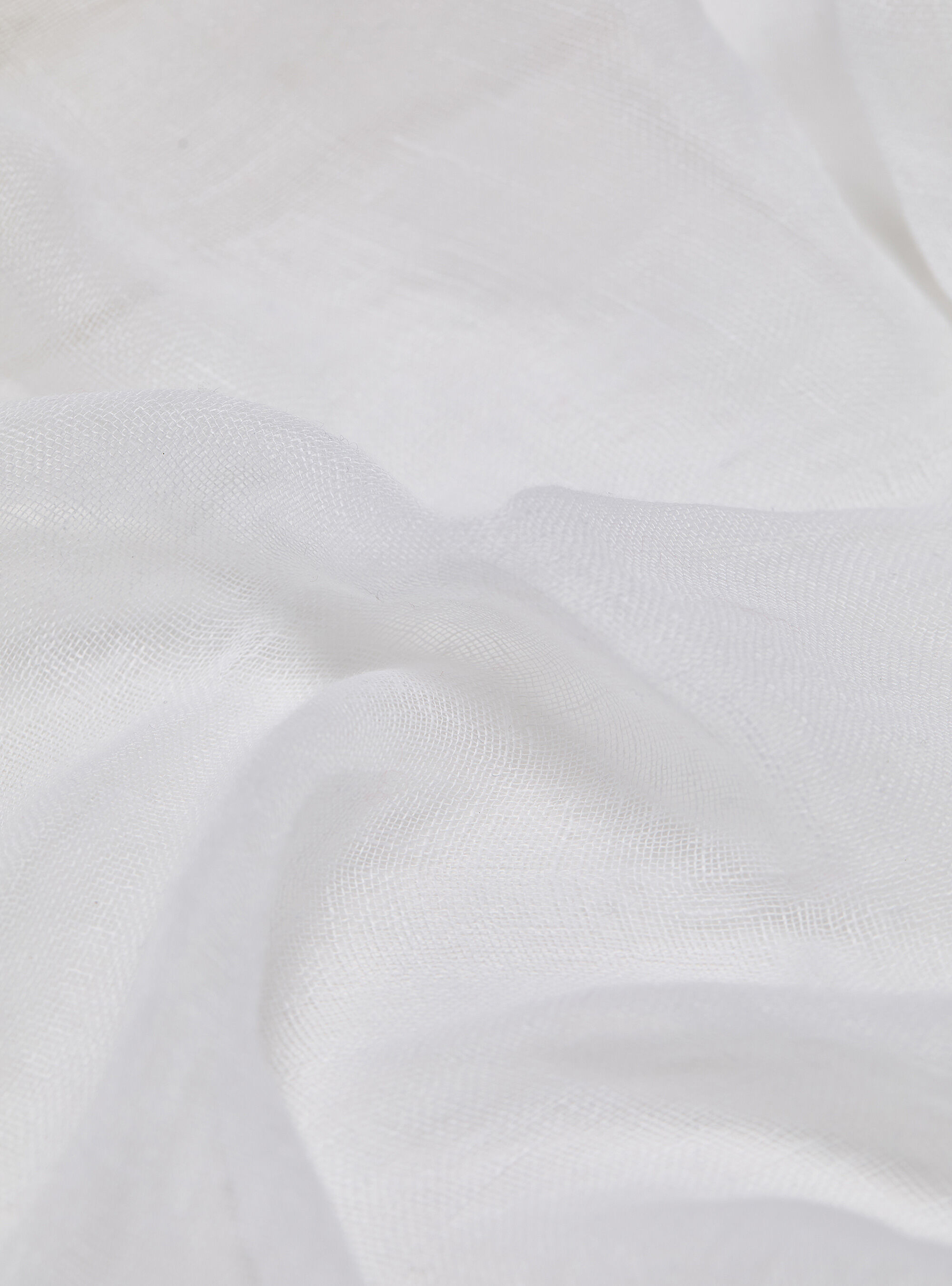 Sciarpa rigata in lino, WHITE